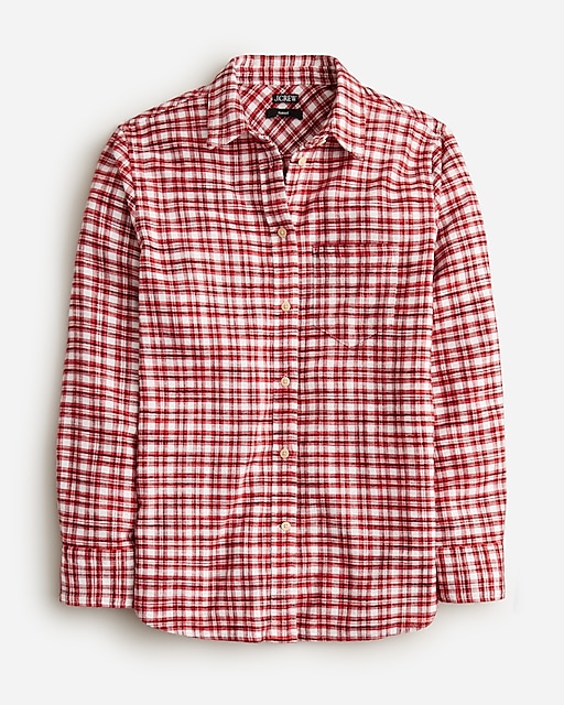  Classic-fit flannel shirt in tartan