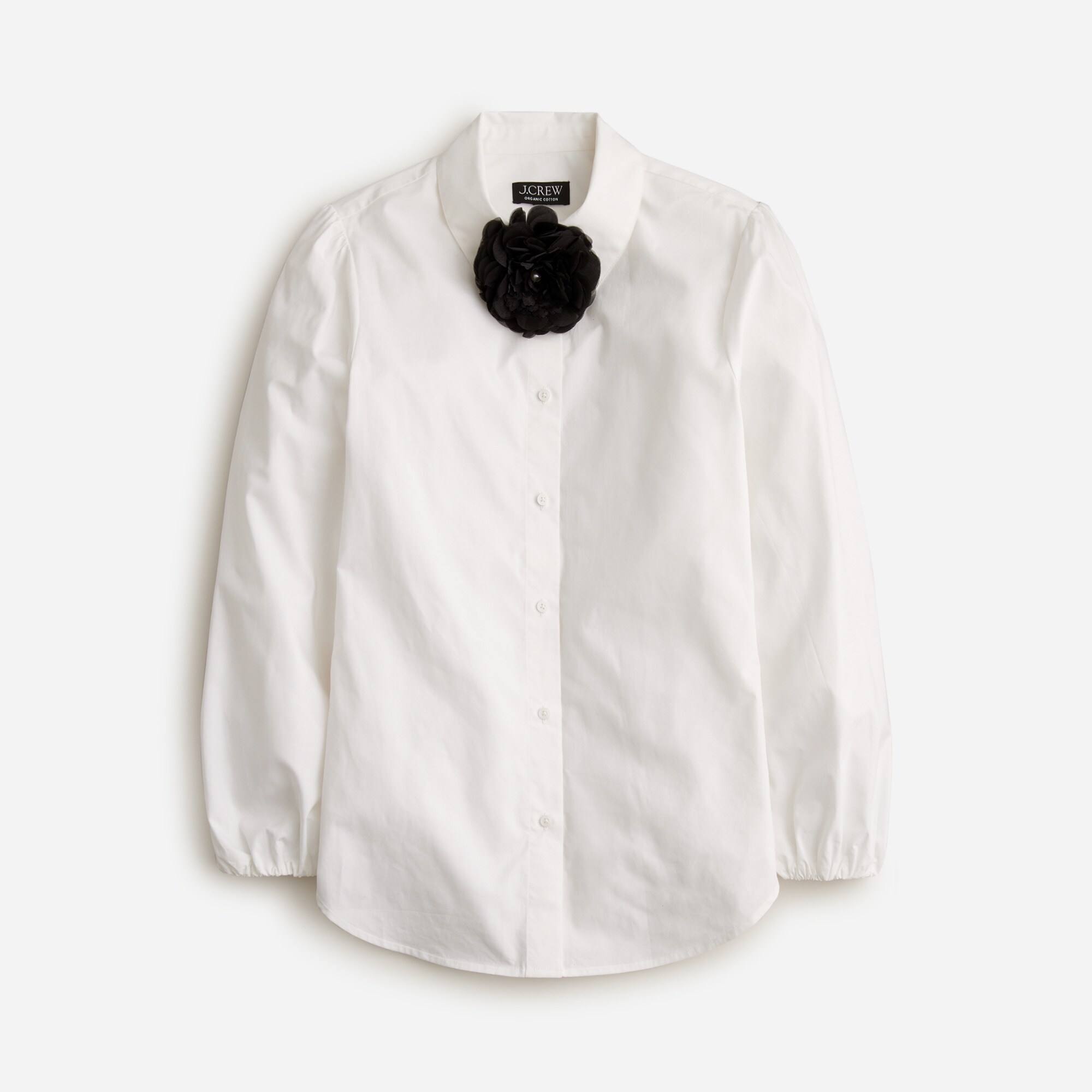  Rosette button-up shirt in cotton poplin