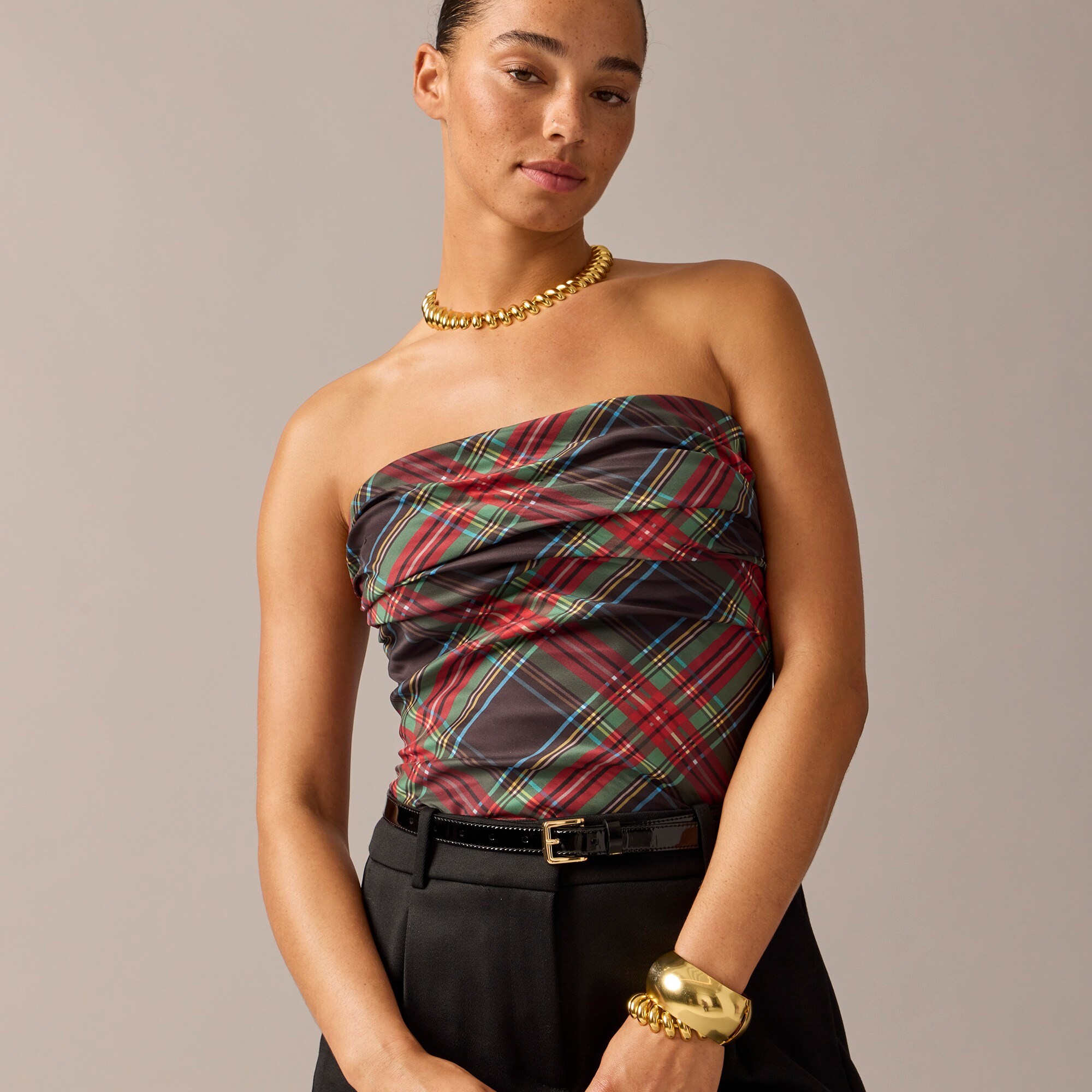 Ruched strapless top 2025