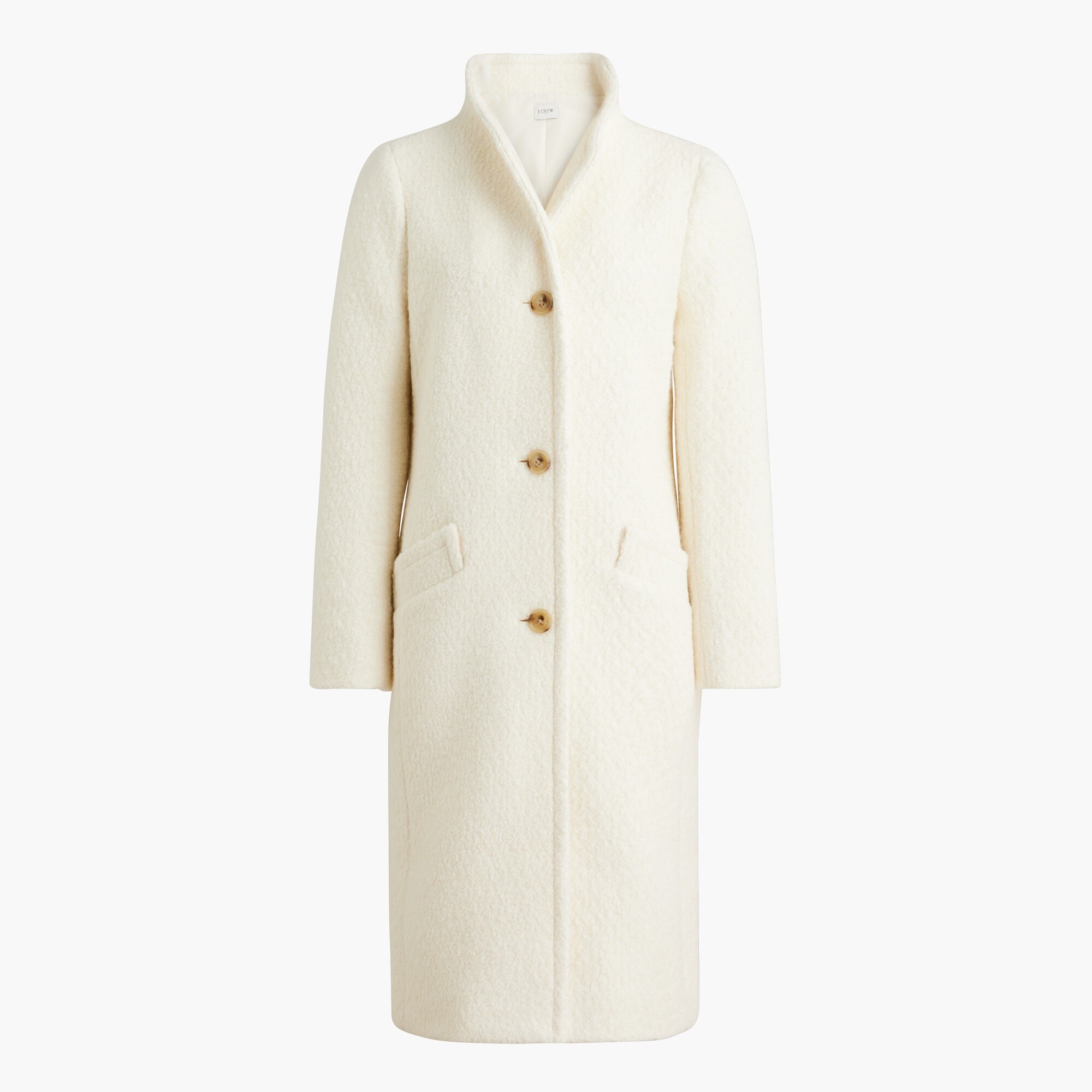 textured wool-blend coat for women