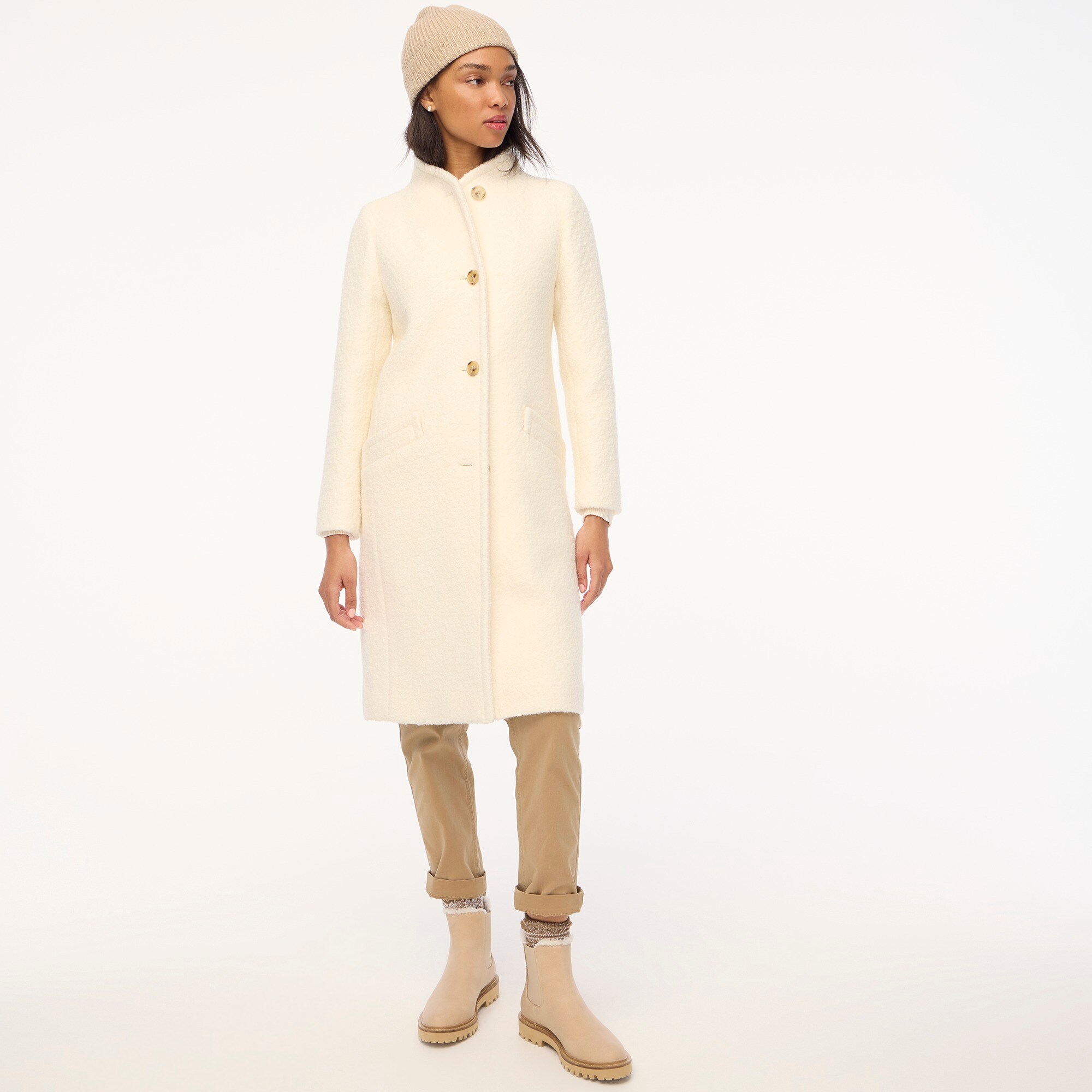 womens Textured wool-blend coat