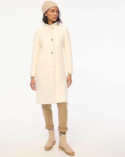 factory: textured wool-blend coat for women
