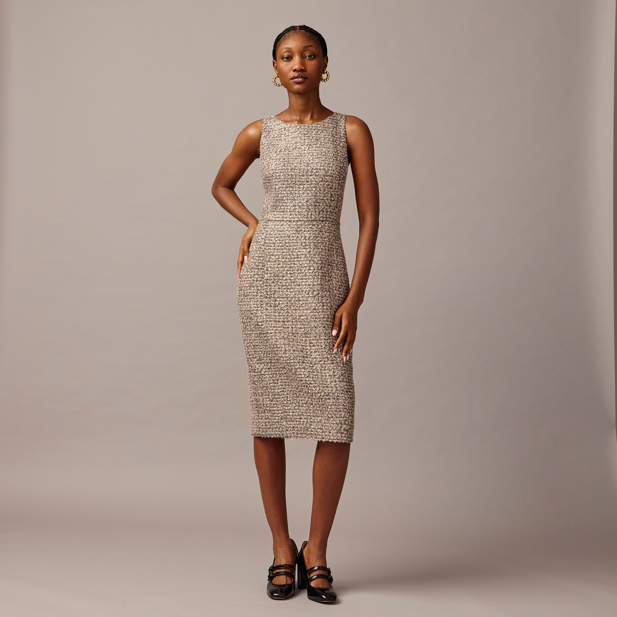 womens Collection sheath dress in tinsel tweed