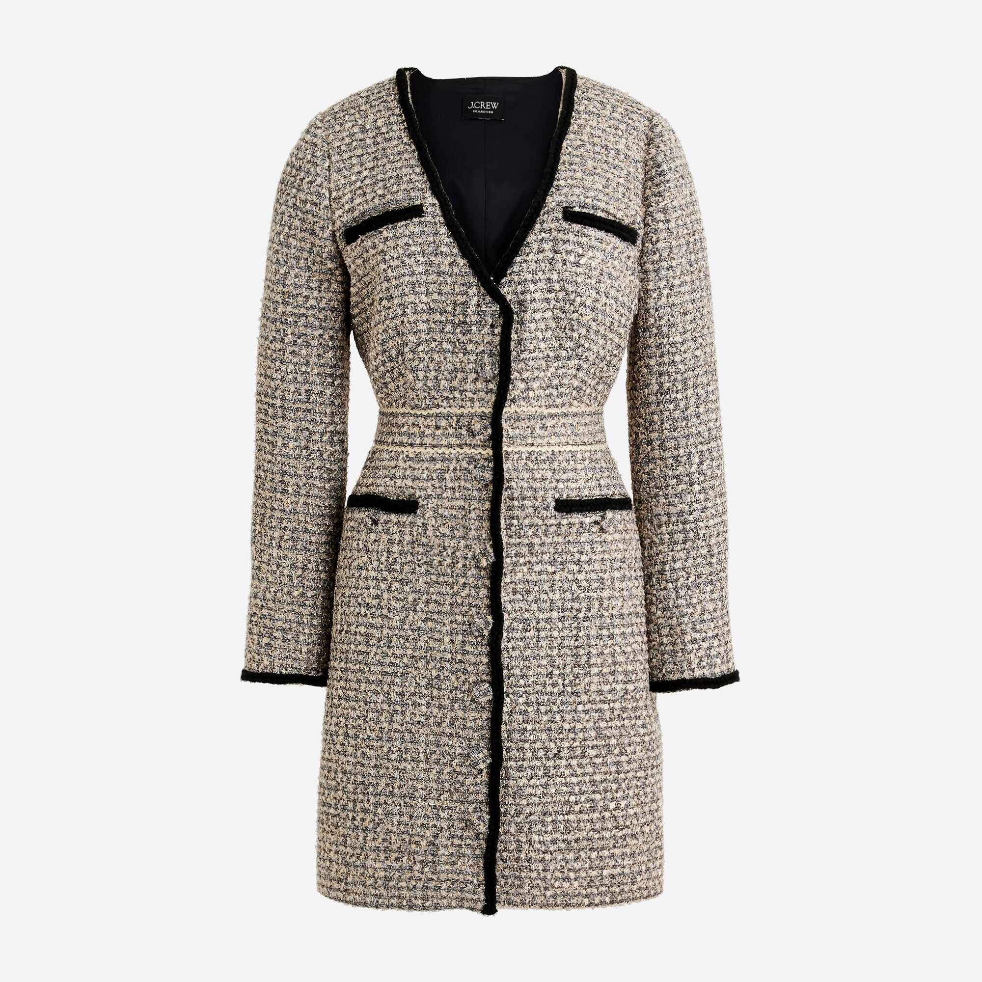 lady j dresses Collection V-neck Lady Dress In Tinsel Tweed For Women