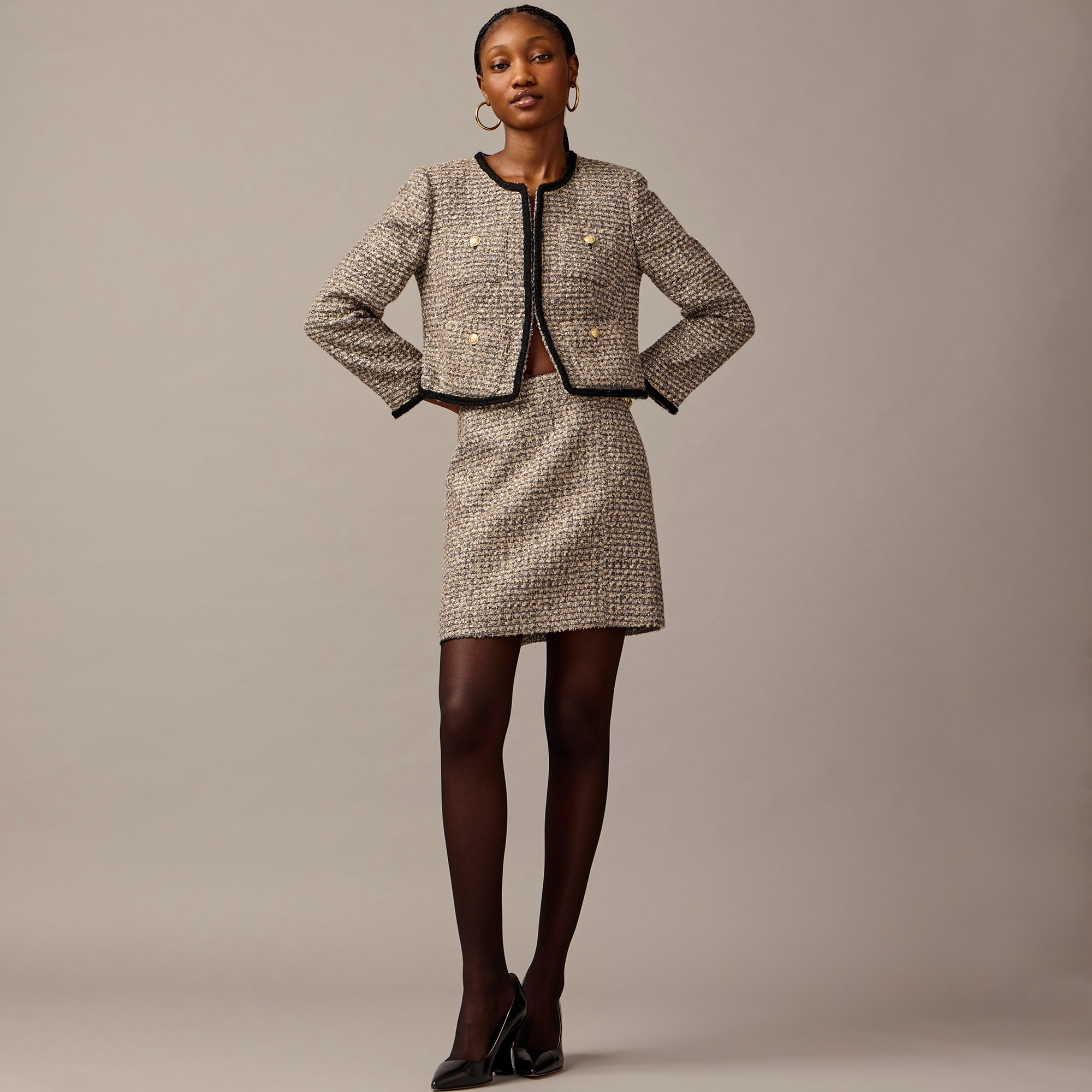 womens Collection A-line mini skirt in tinsel tweed