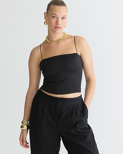 j.crew: bustier top in stretch satin for women