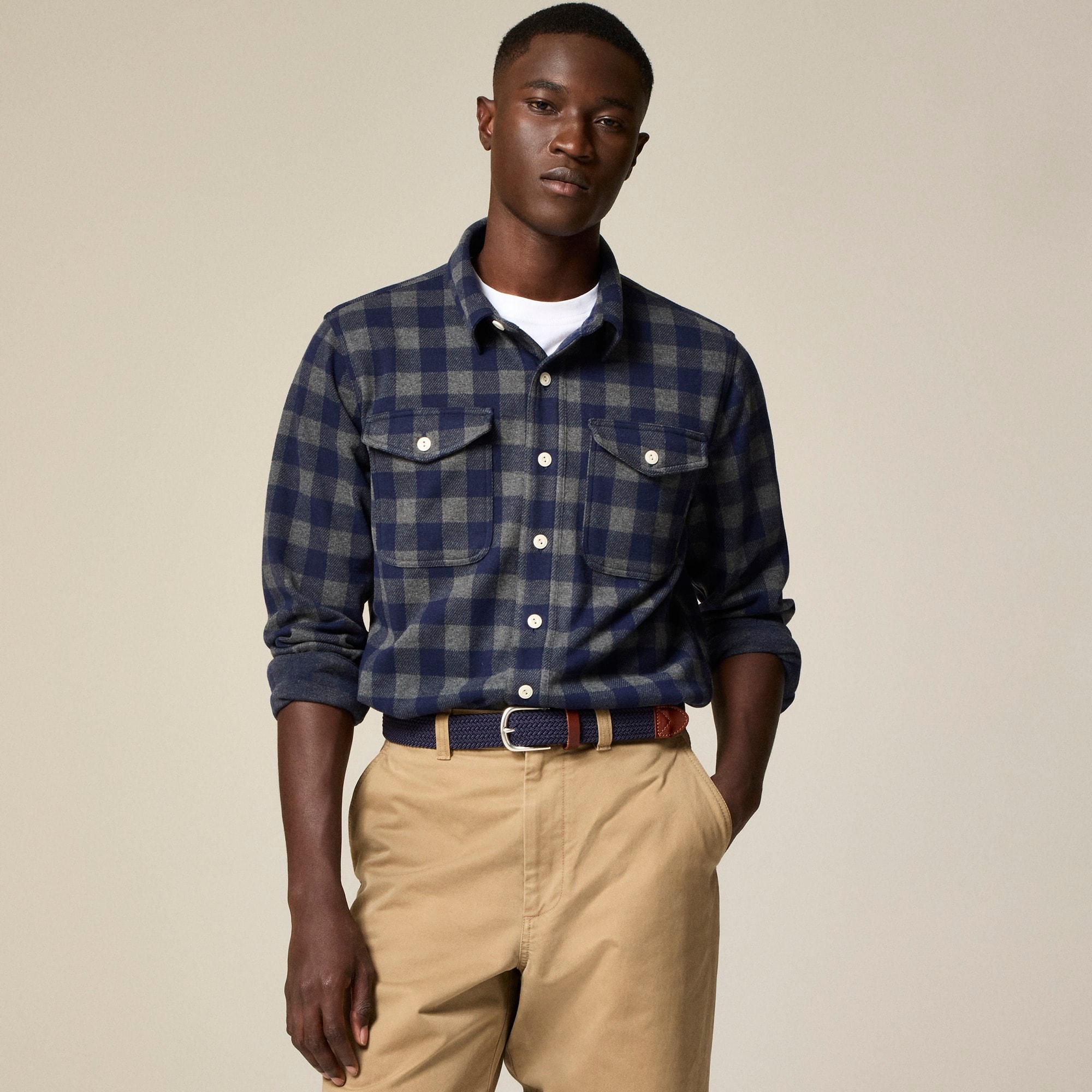  Seaboard soft-knit shirt in plaid