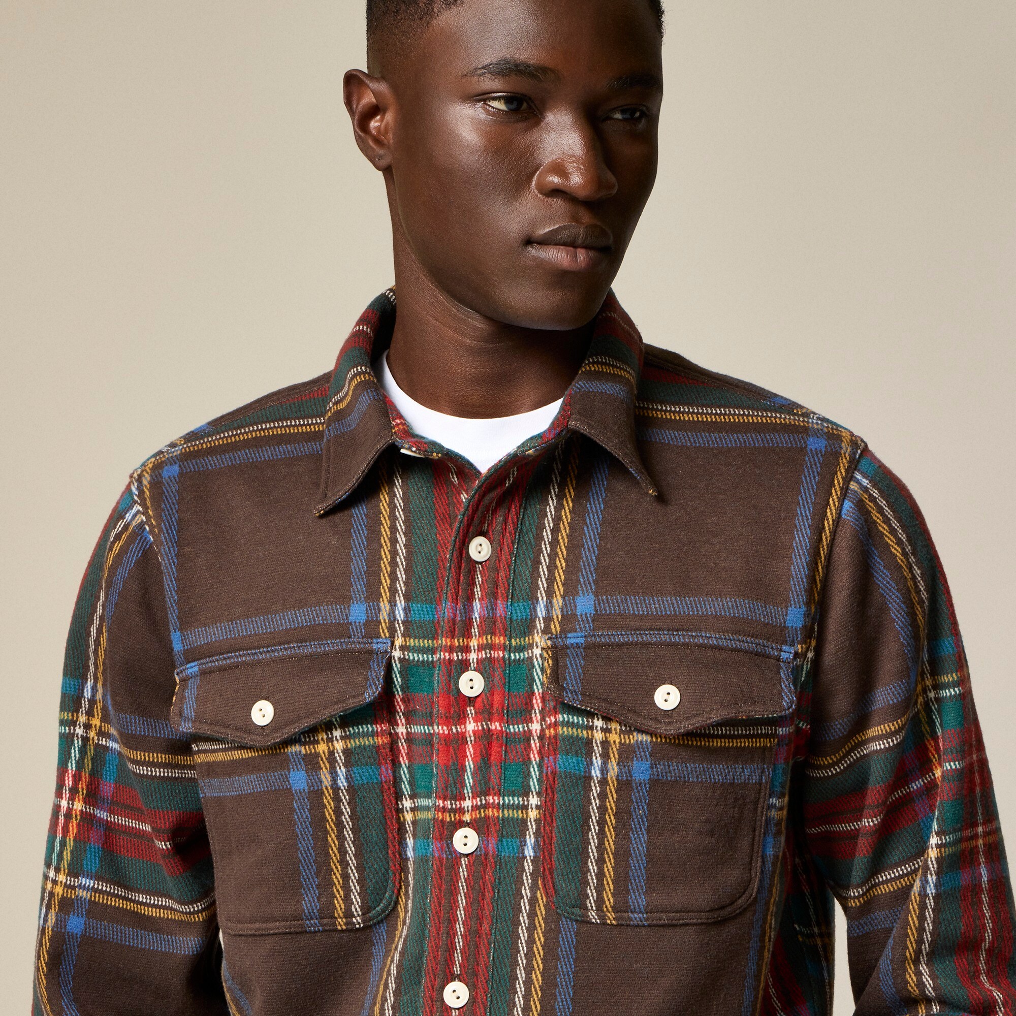 Seaboard soft-knit shirt in plaid