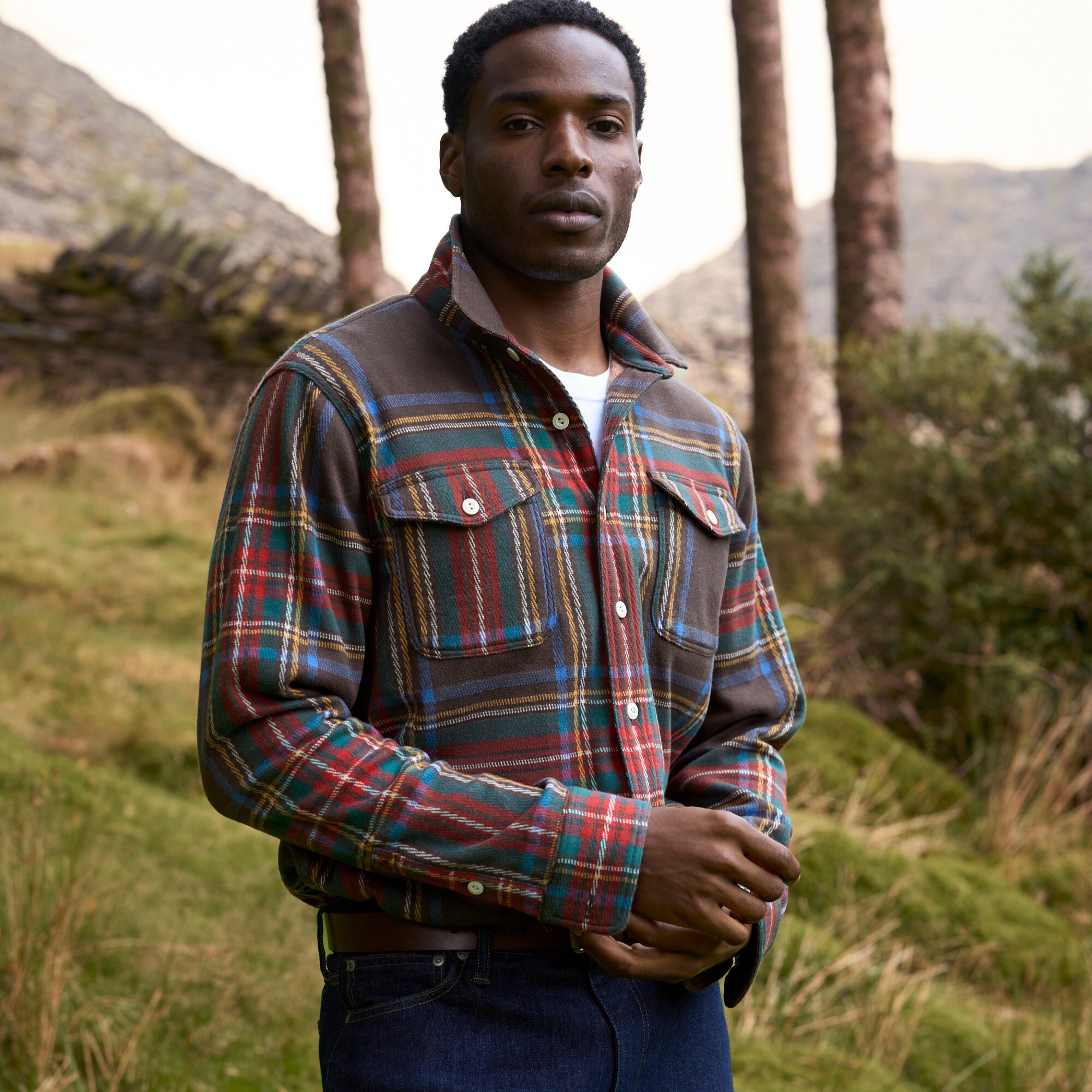 Seaboard soft-knit shirt in plaid