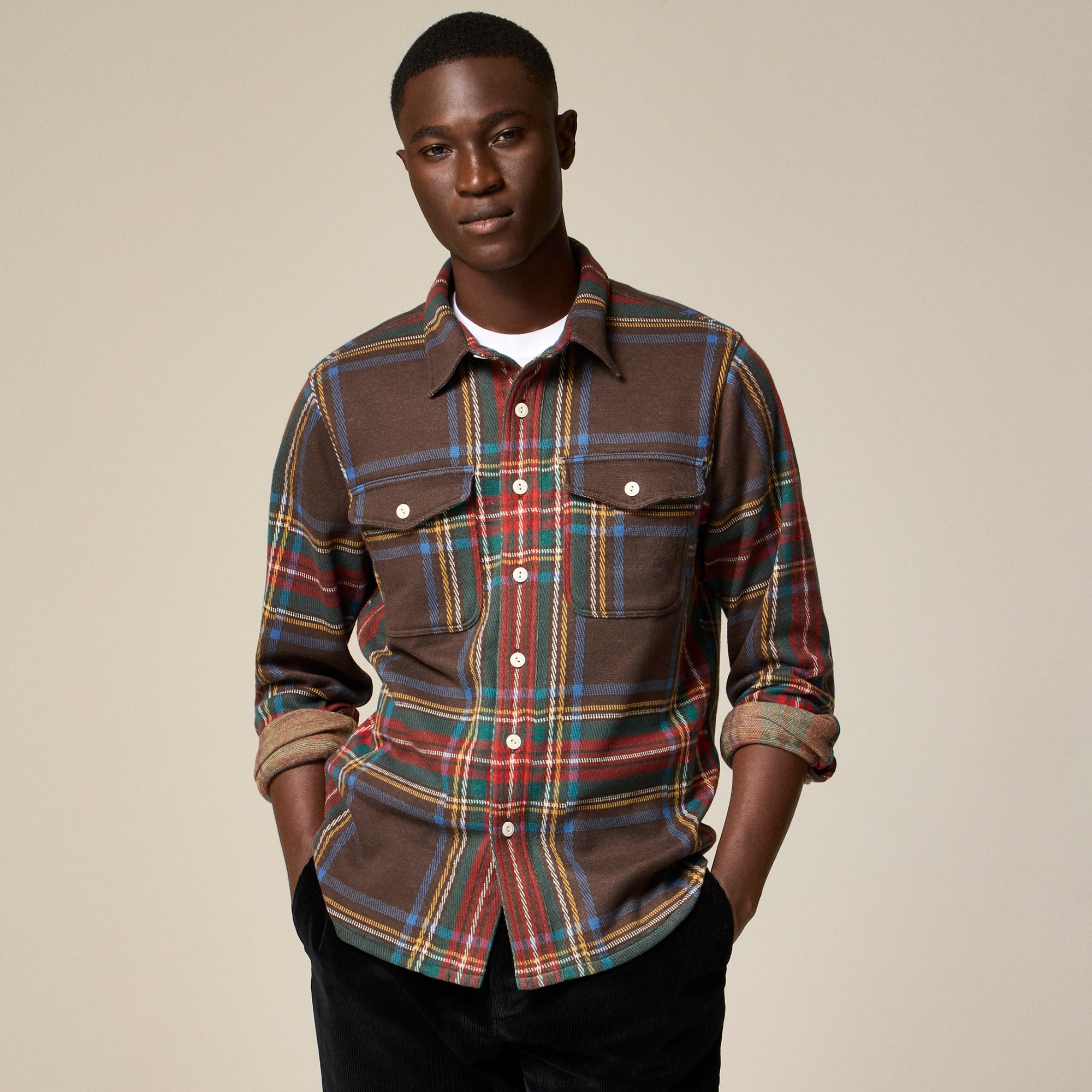 j.crew: seaboard soft-knit shirt in plaid for men