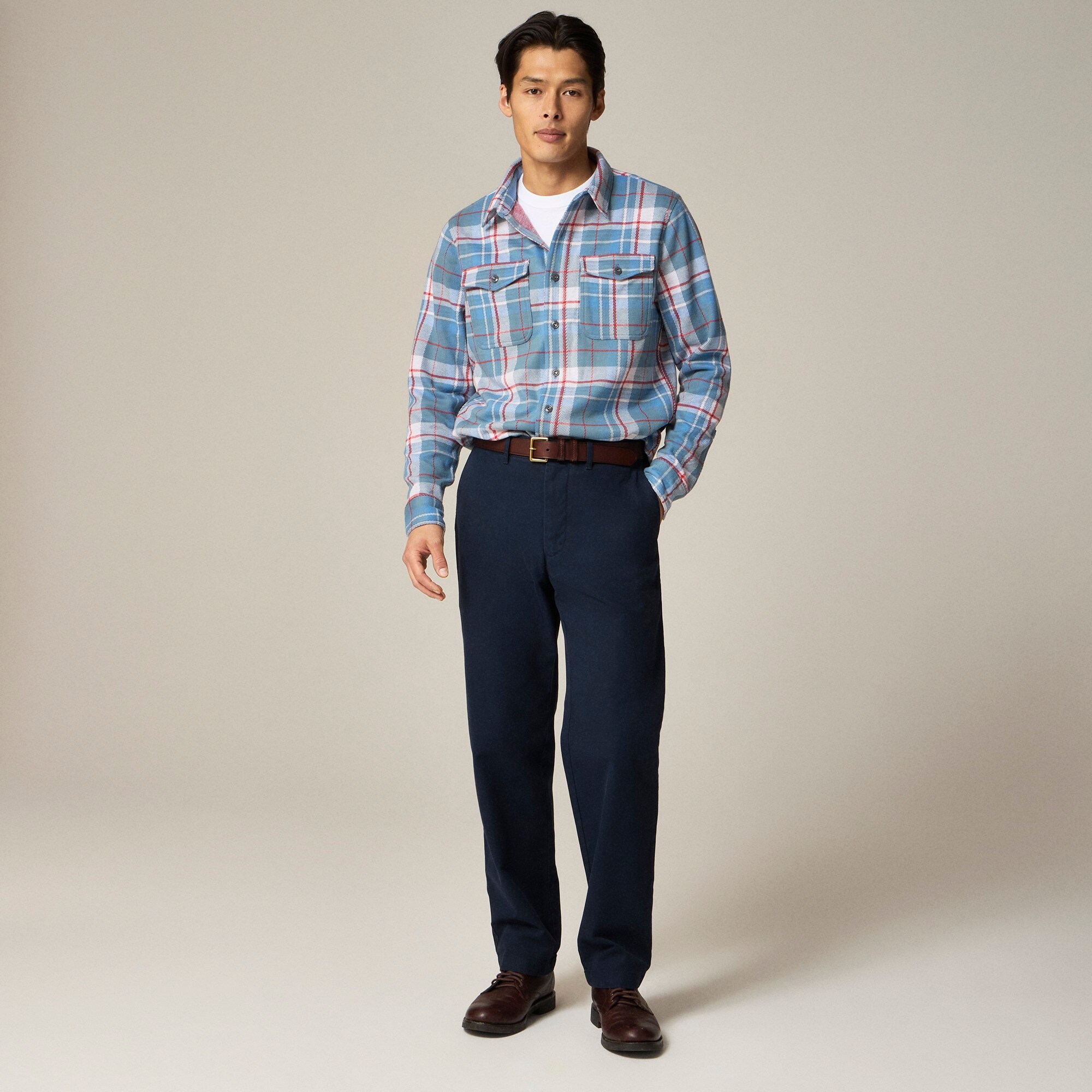 Seaboard soft-knit shirt in plaid