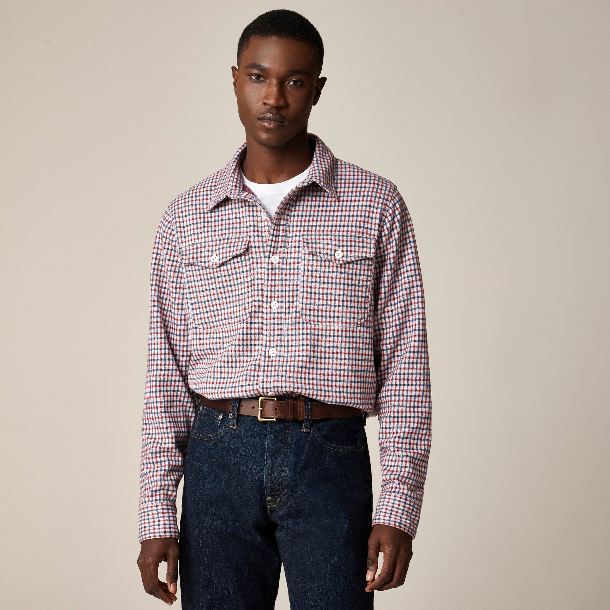 mens Seaboard soft-knit shirt in plaid