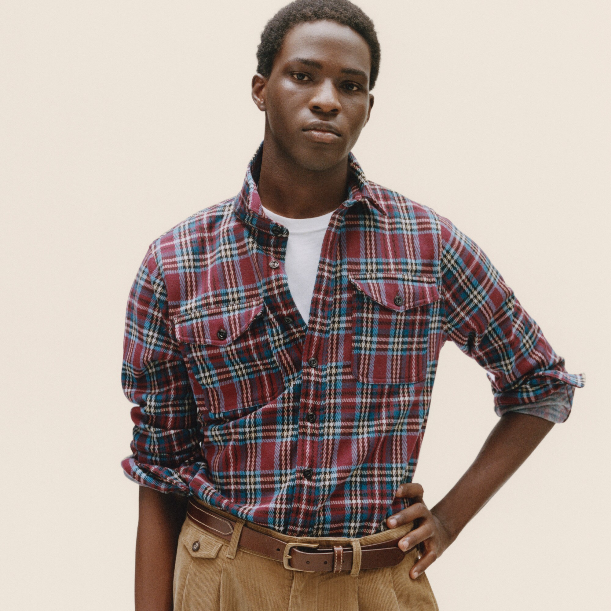 mens Seaboard soft-knit shirt in plaid