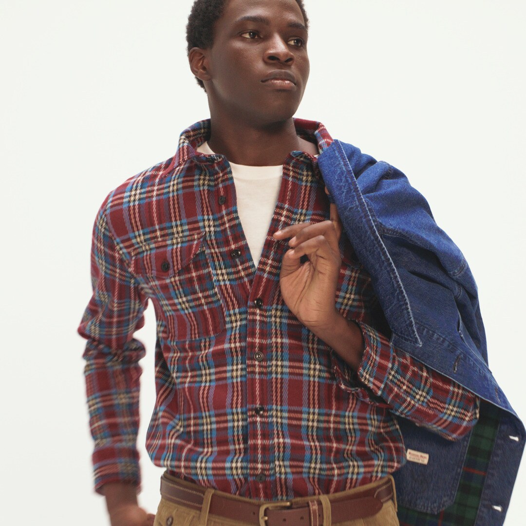 Seaboard soft-knit shirt in plaid