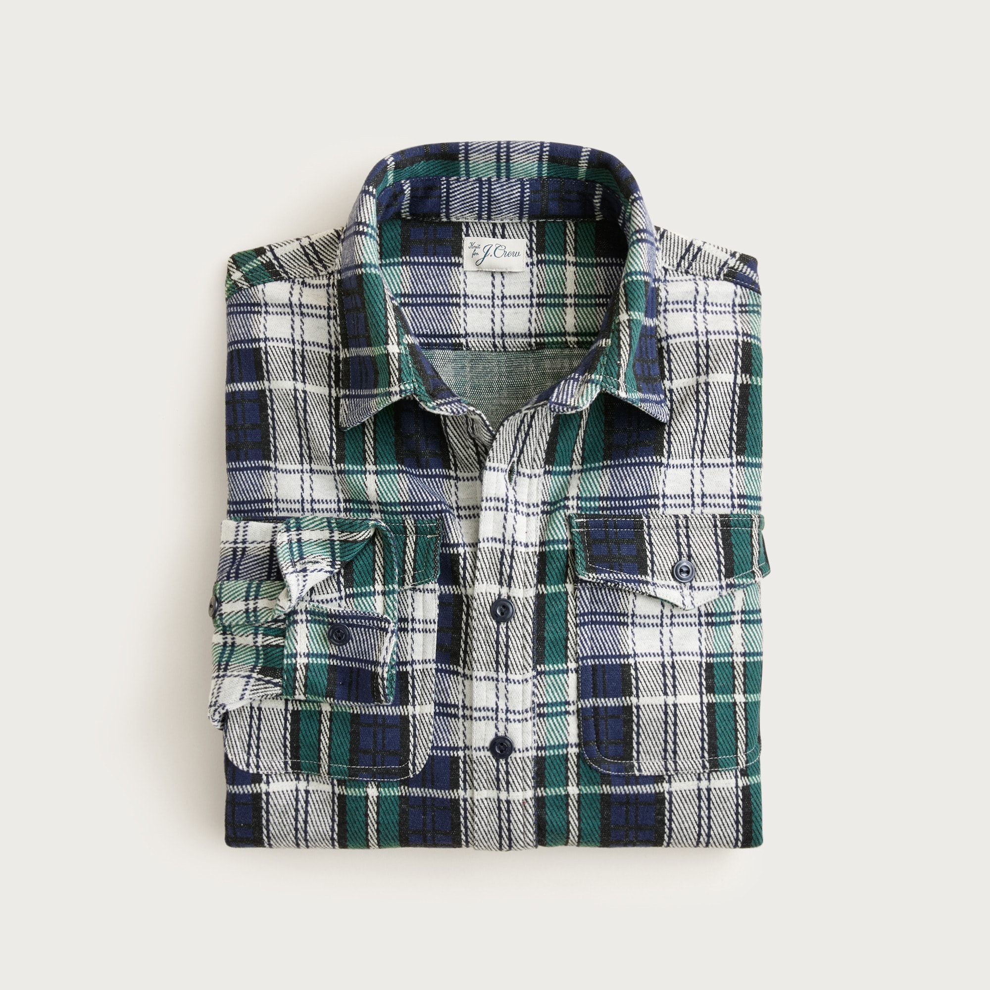 Seaboard soft-knit shirt in plaid