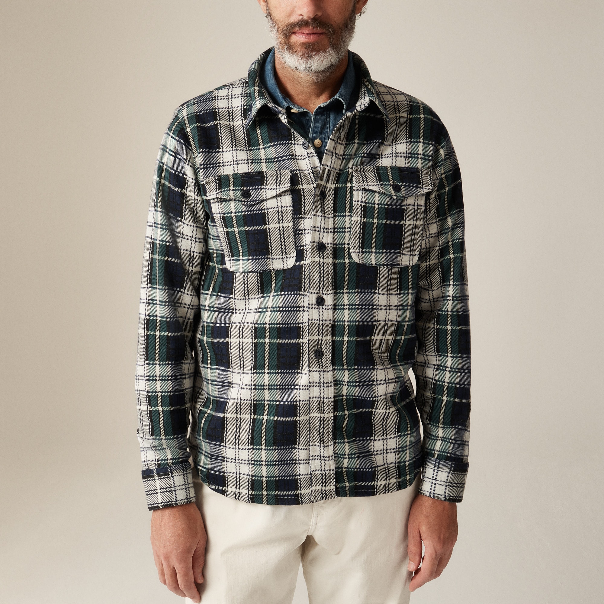 Seaboard soft-knit shirt in plaid