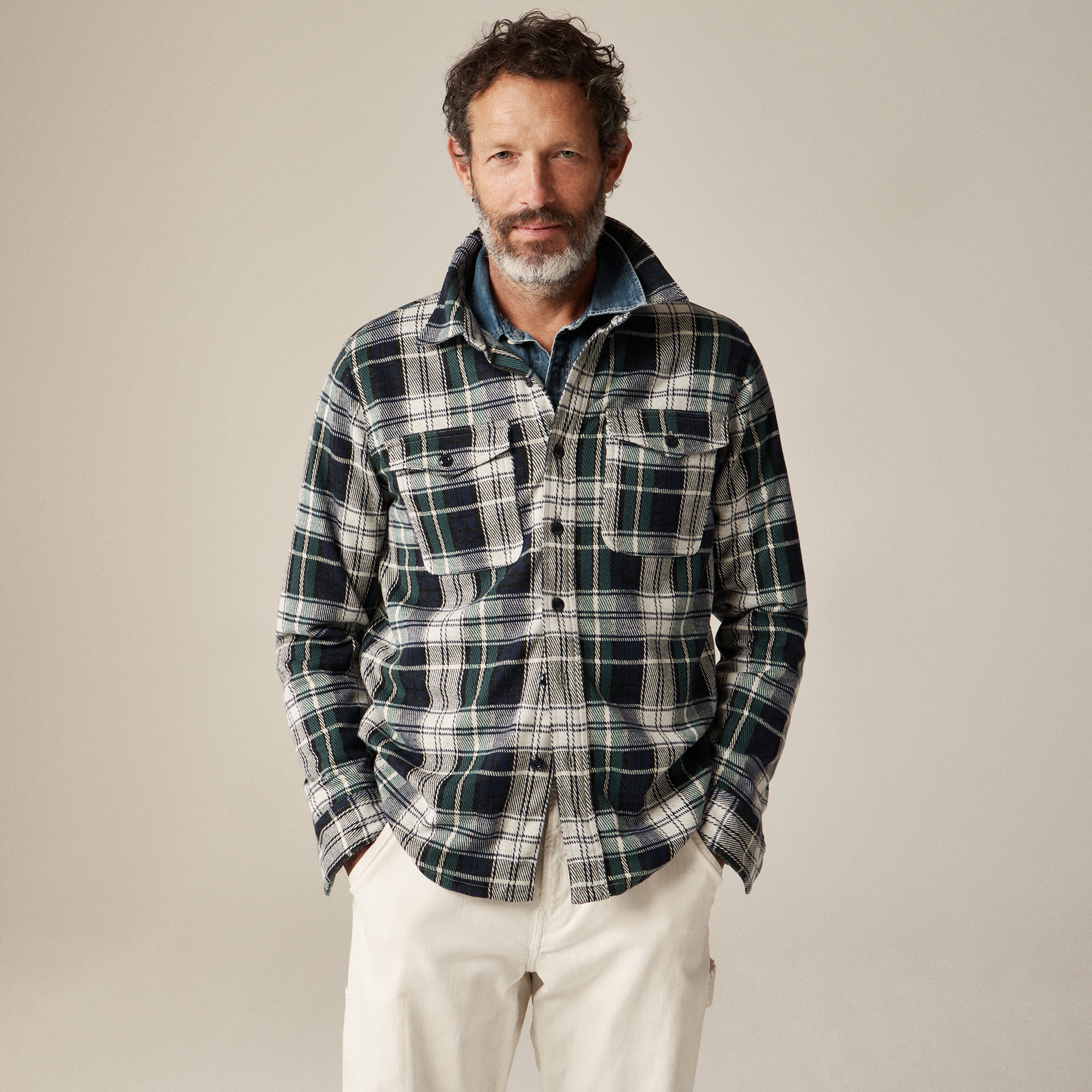 mens Seaboard soft-knit shirt in plaid
