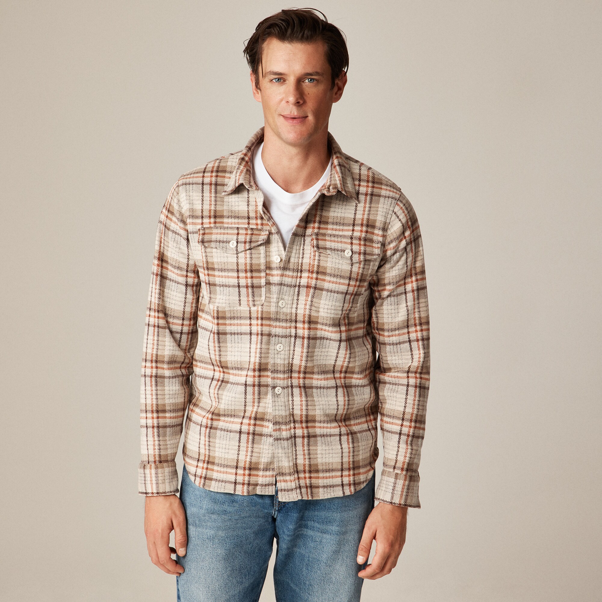 Seaboard soft-knit shirt in plaid