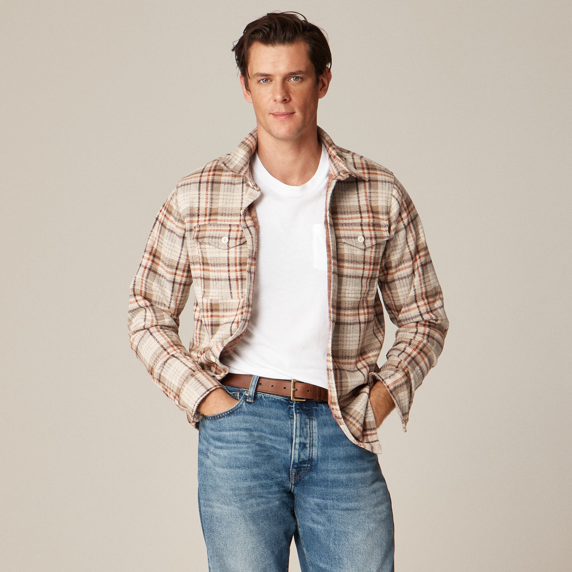 mens Seaboard soft-knit shirt in plaid