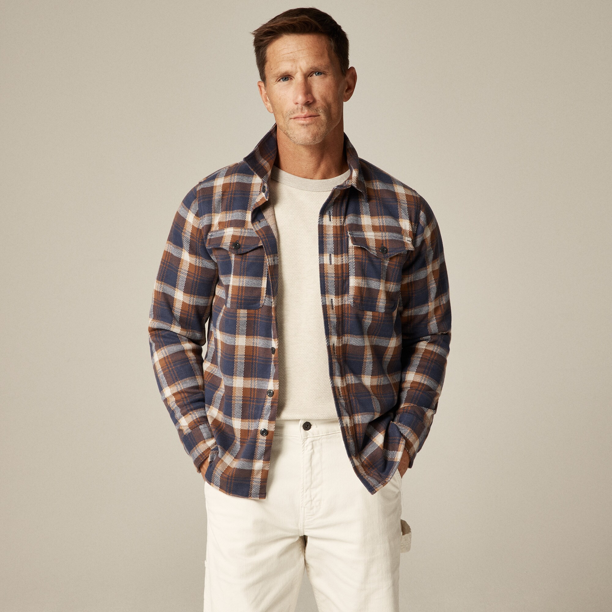 Seaboard soft-knit shirt in plaid