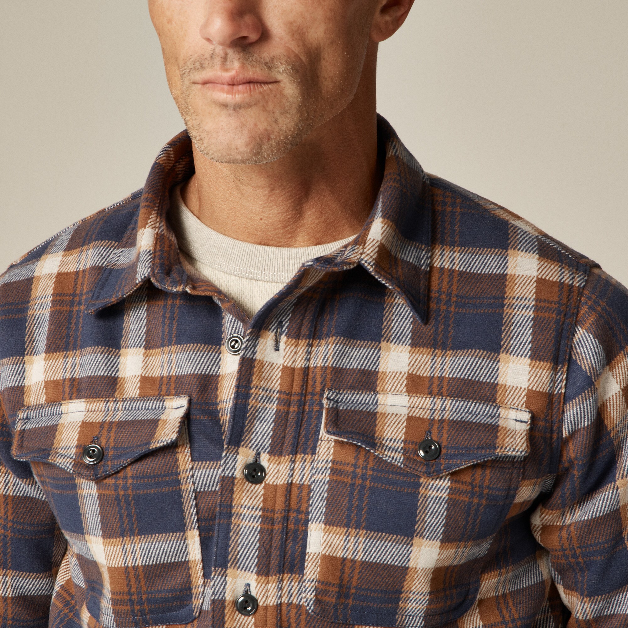 Seaboard soft-knit shirt in plaid