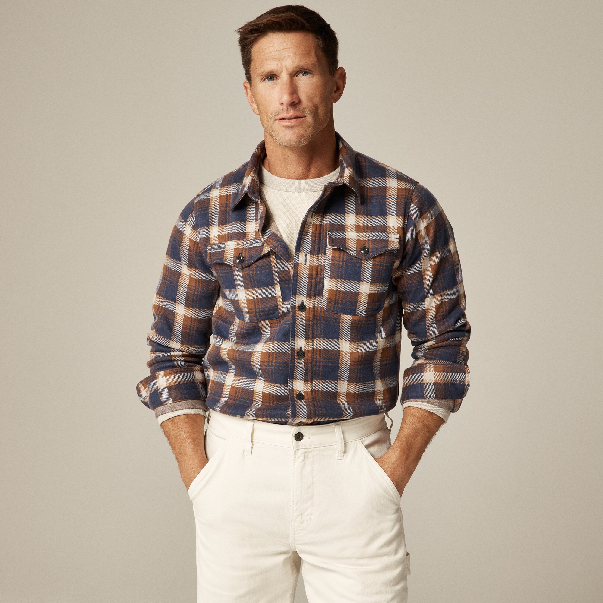 Seaboard Soft-knit Shirt In Plaid For Men | J.Crew