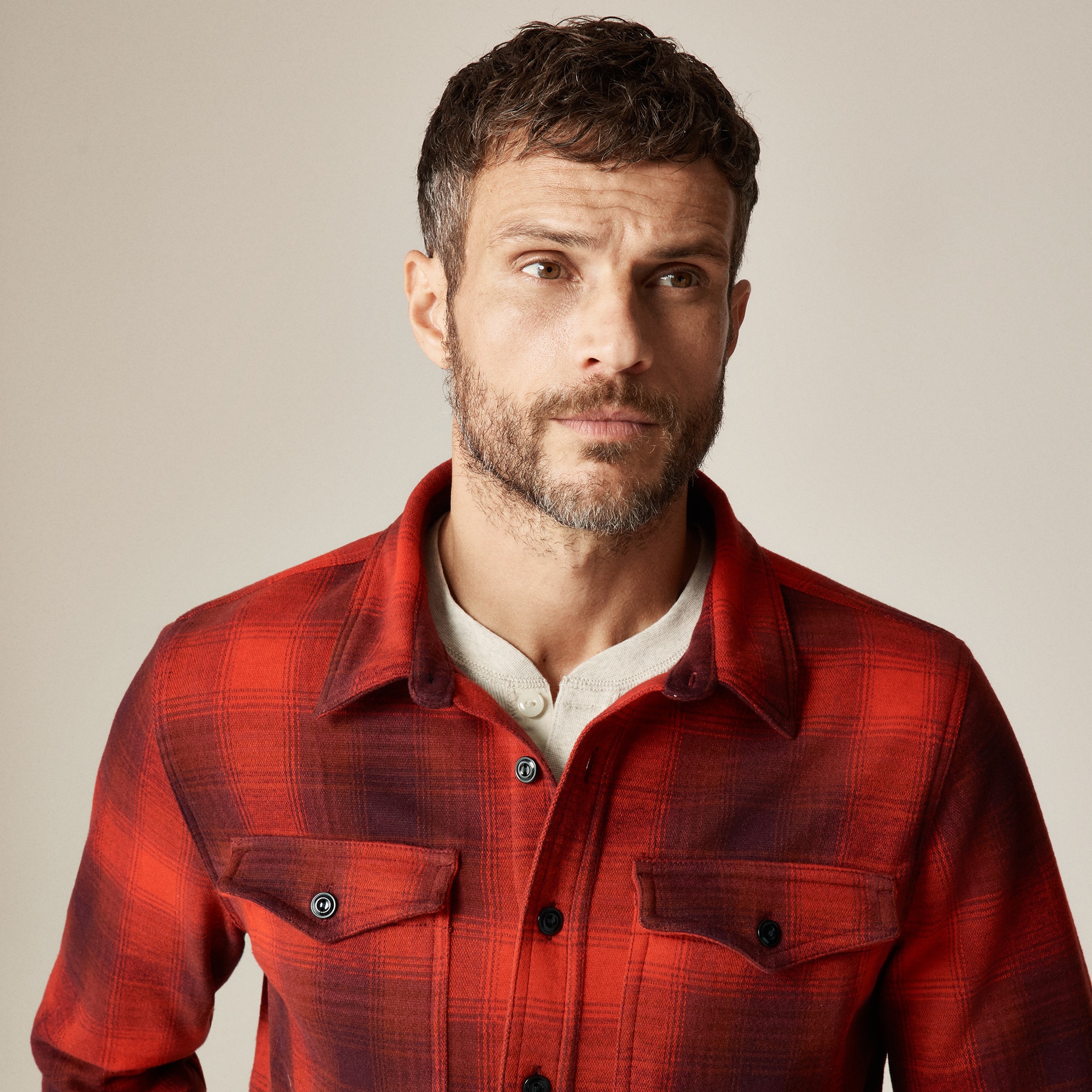 Seaboard soft-knit shirt in plaid