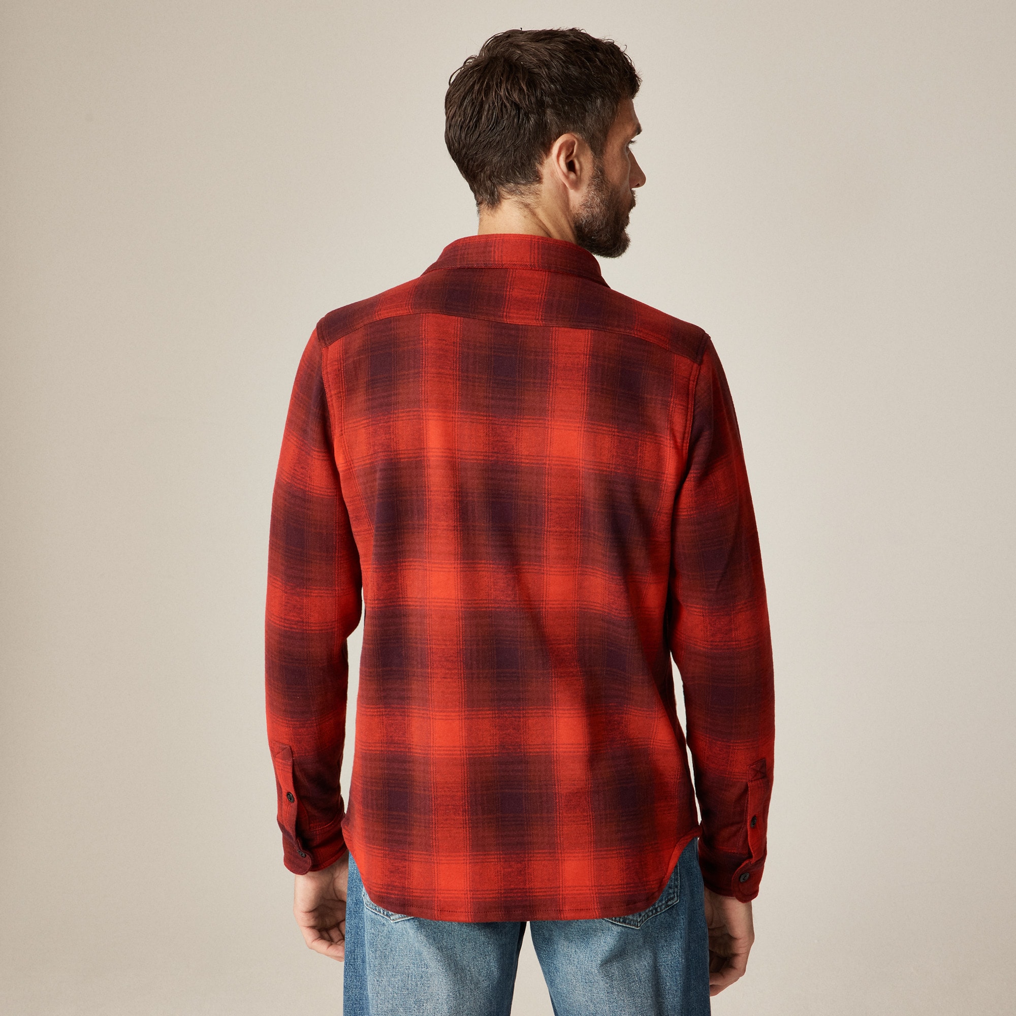 Seaboard soft-knit shirt in plaid