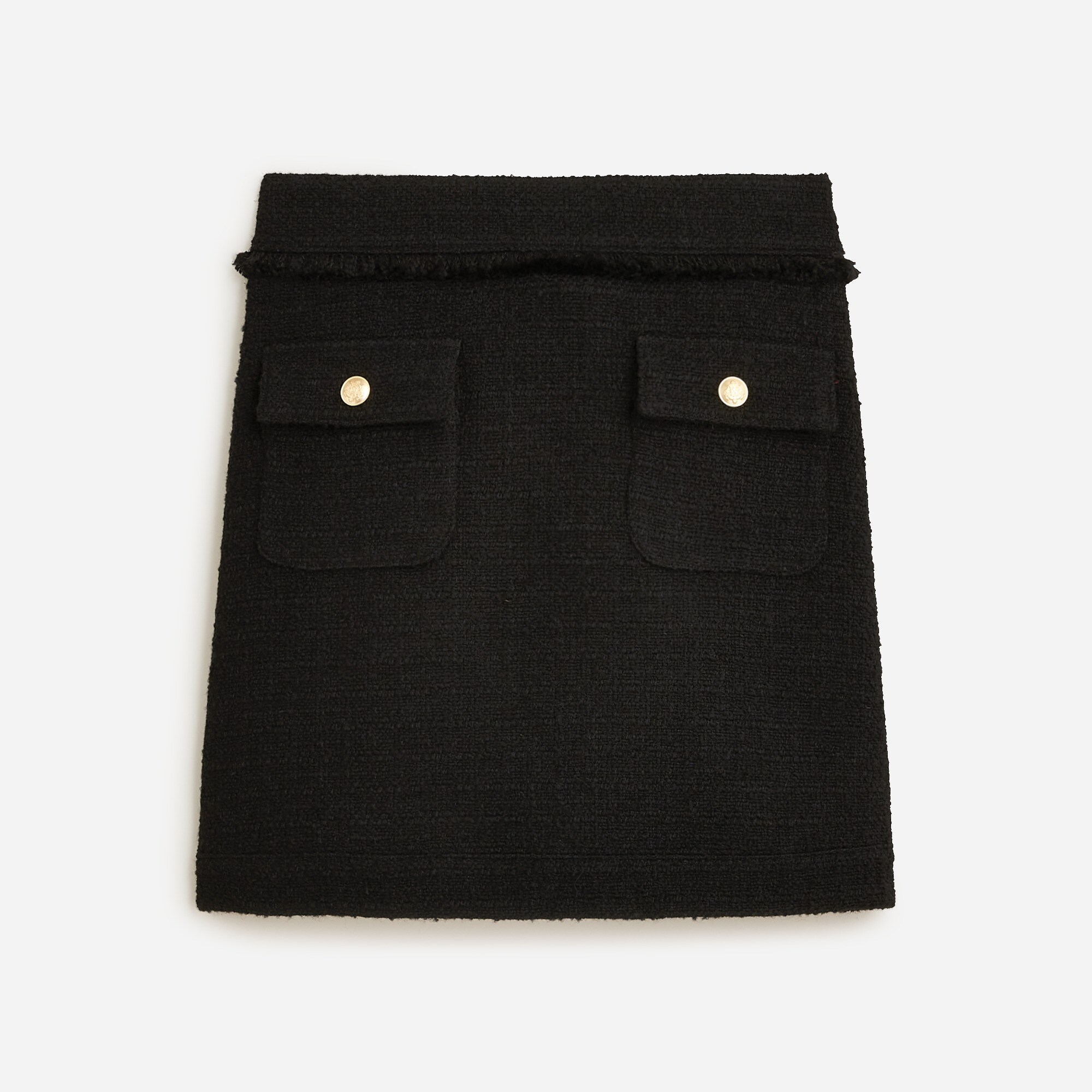  Patch-pocket mini skirt in tweed