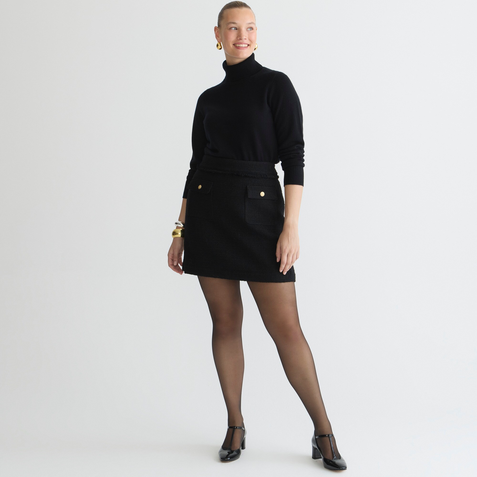 j.crew: patch-pocket mini skirt in tweed for women