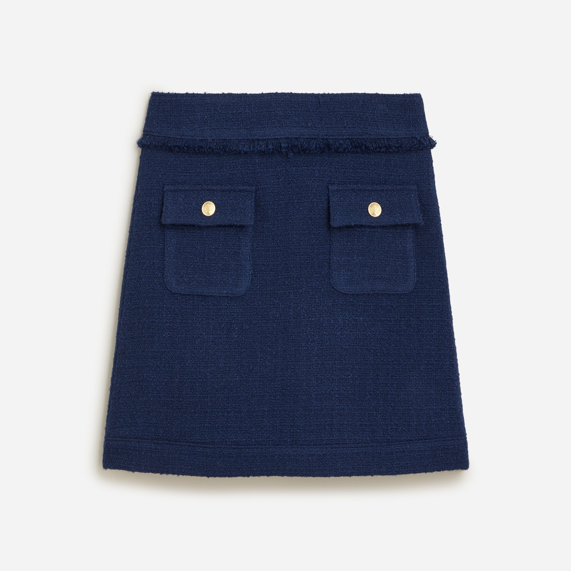  Patch-pocket mini skirt in tweed