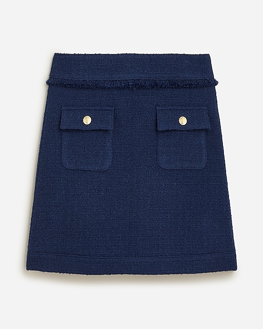 womens Patch-pocket mini skirt in tweed