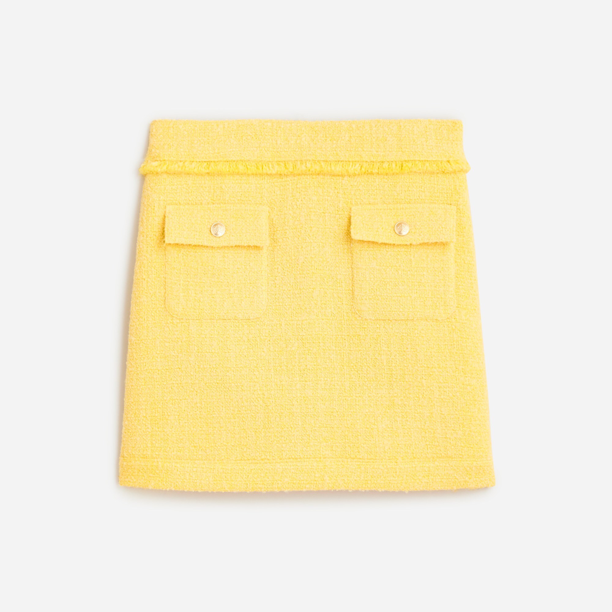 Patch-pocket mini skirt in tweed