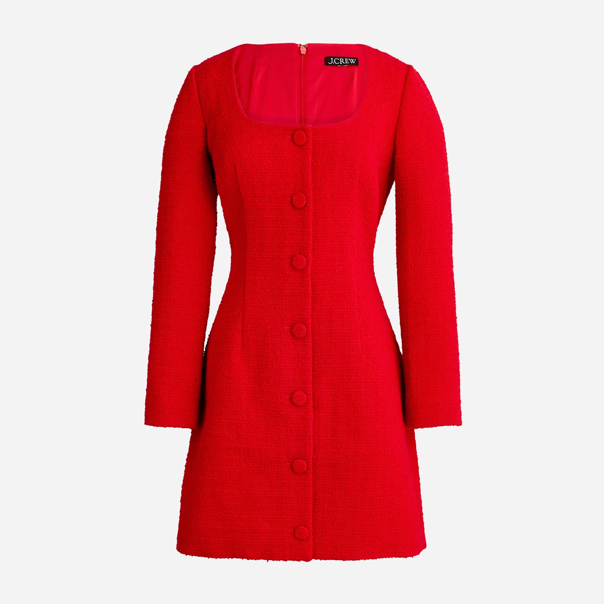 j crew long sleeve tweed dress Sophia Scoopneck Dress In Tweed For Women