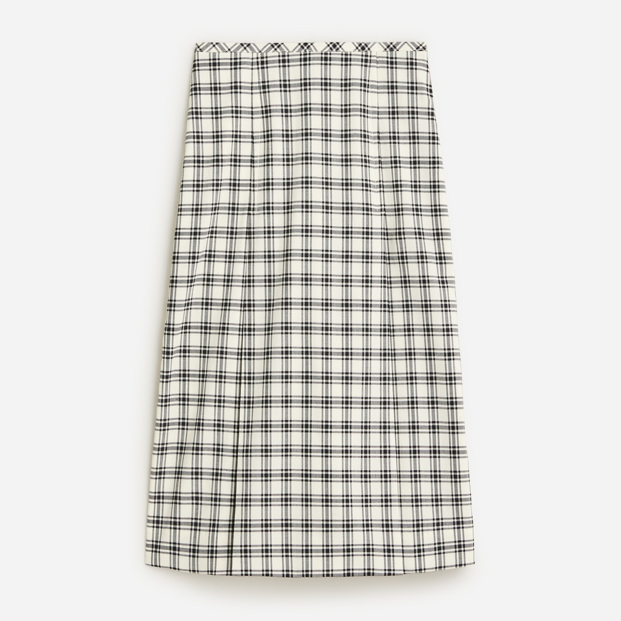 Pleated skirt in plaid Italian city wool blend