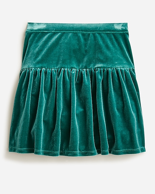  Girls' drop-waist velvet skirt