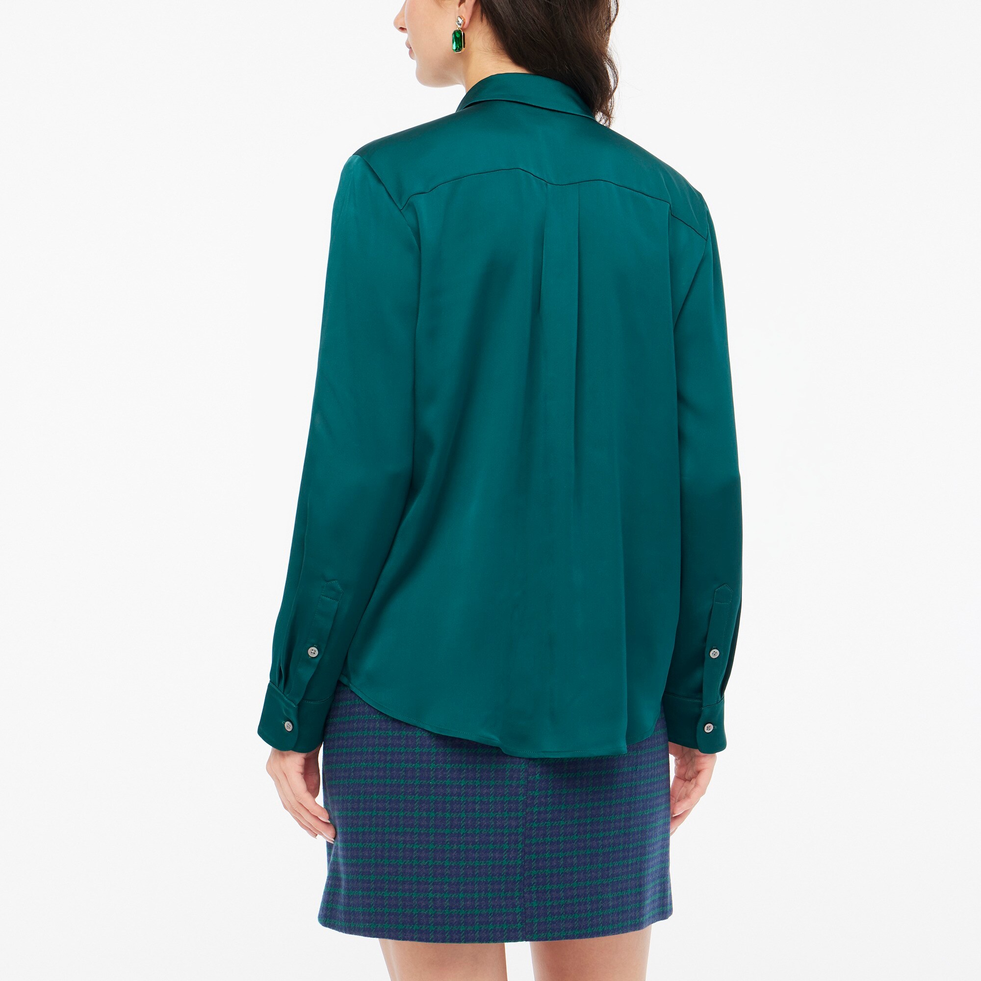 Drapey satin button-up top