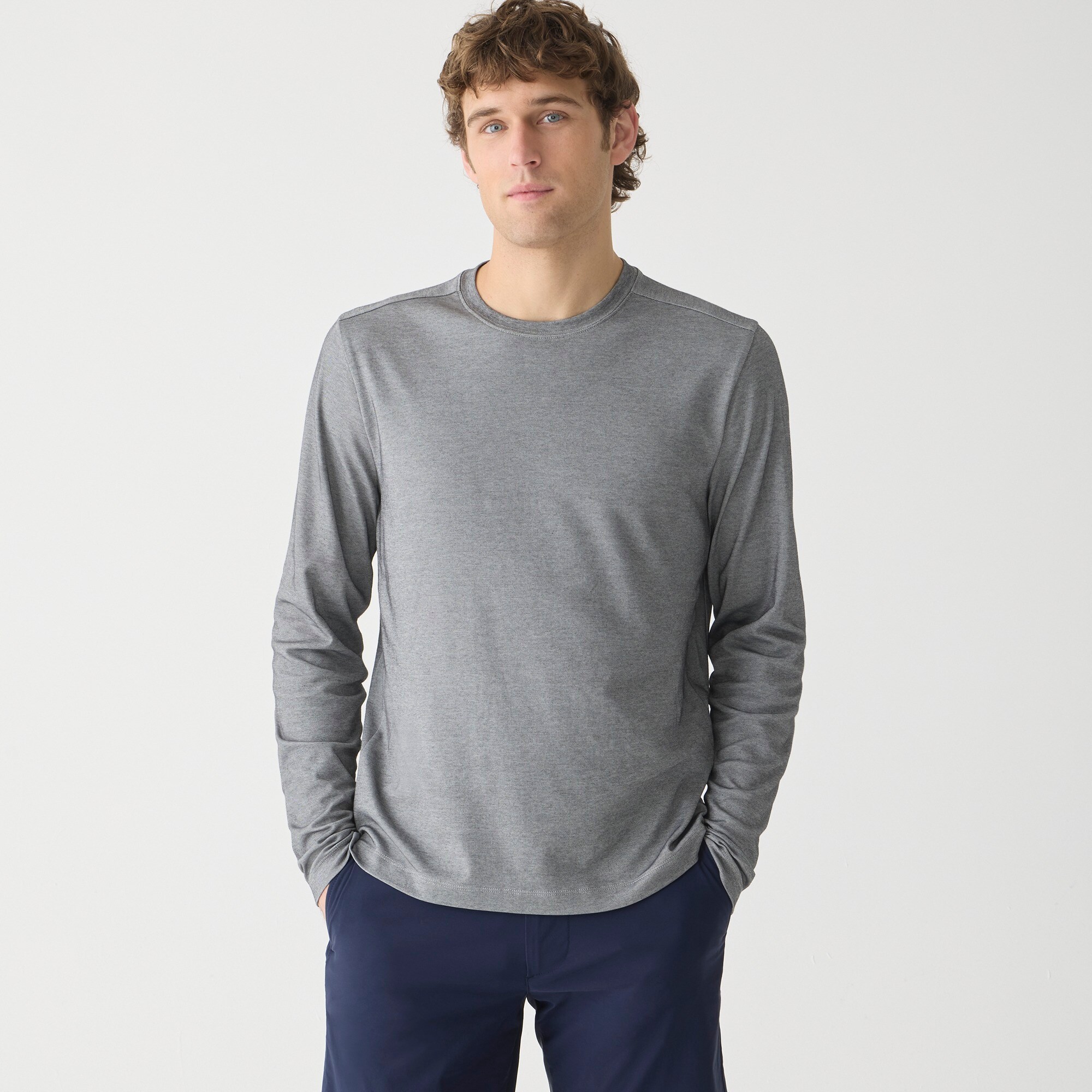 mens Tall long-sleeve performance T-shirt with COOLMAX&reg; technology