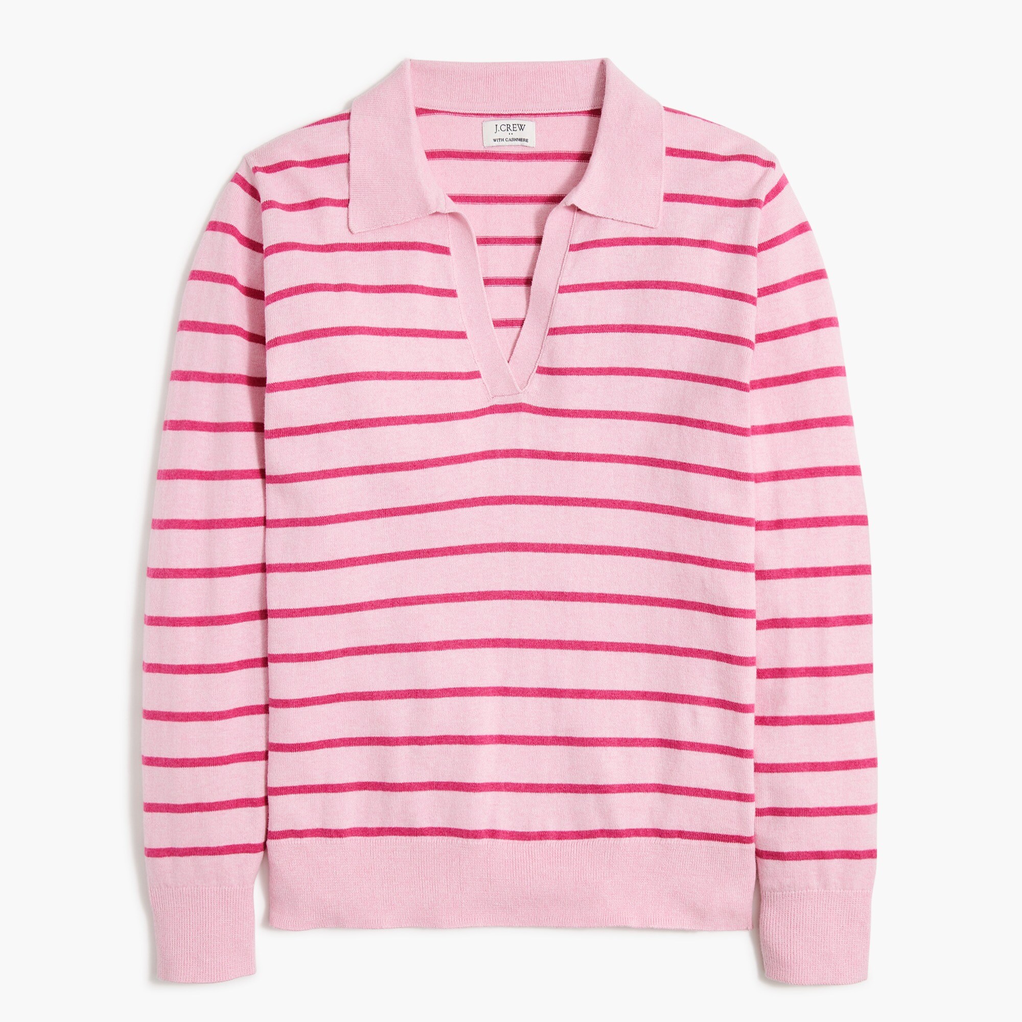 Striped wool-blend polo sweater