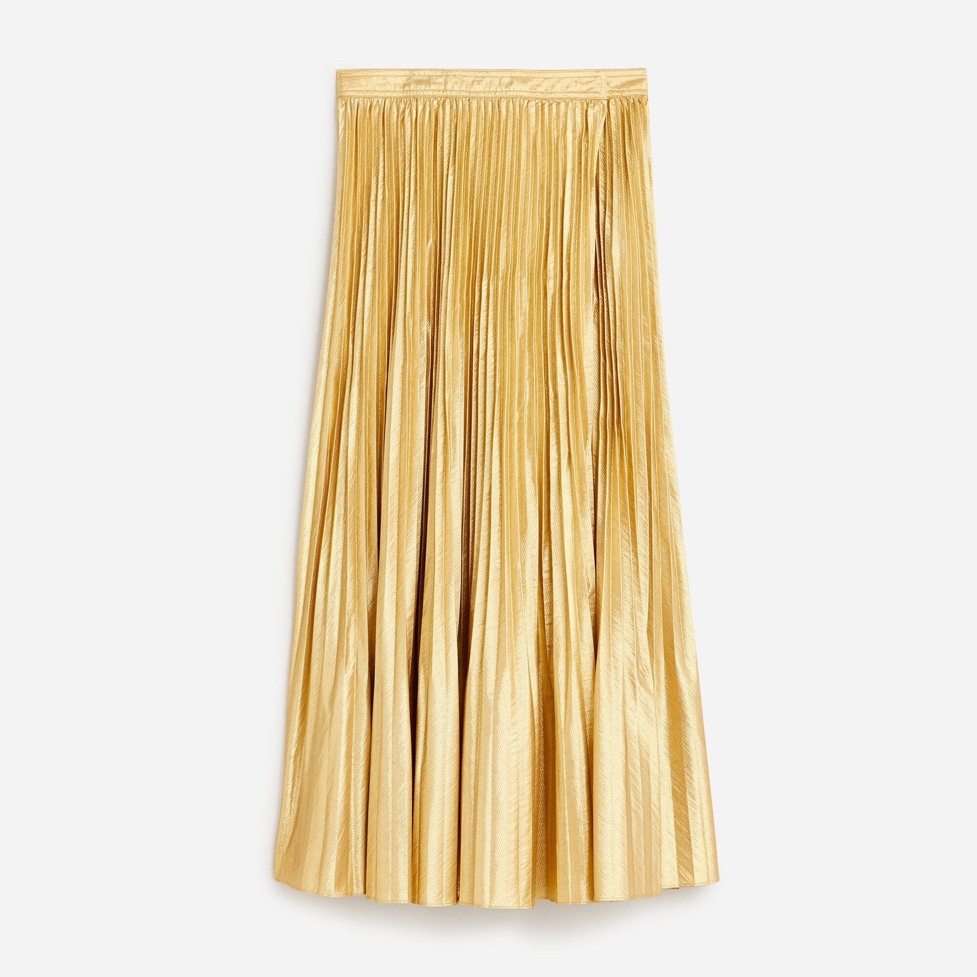  Pleated wrap skirt in gold lam&eacute;