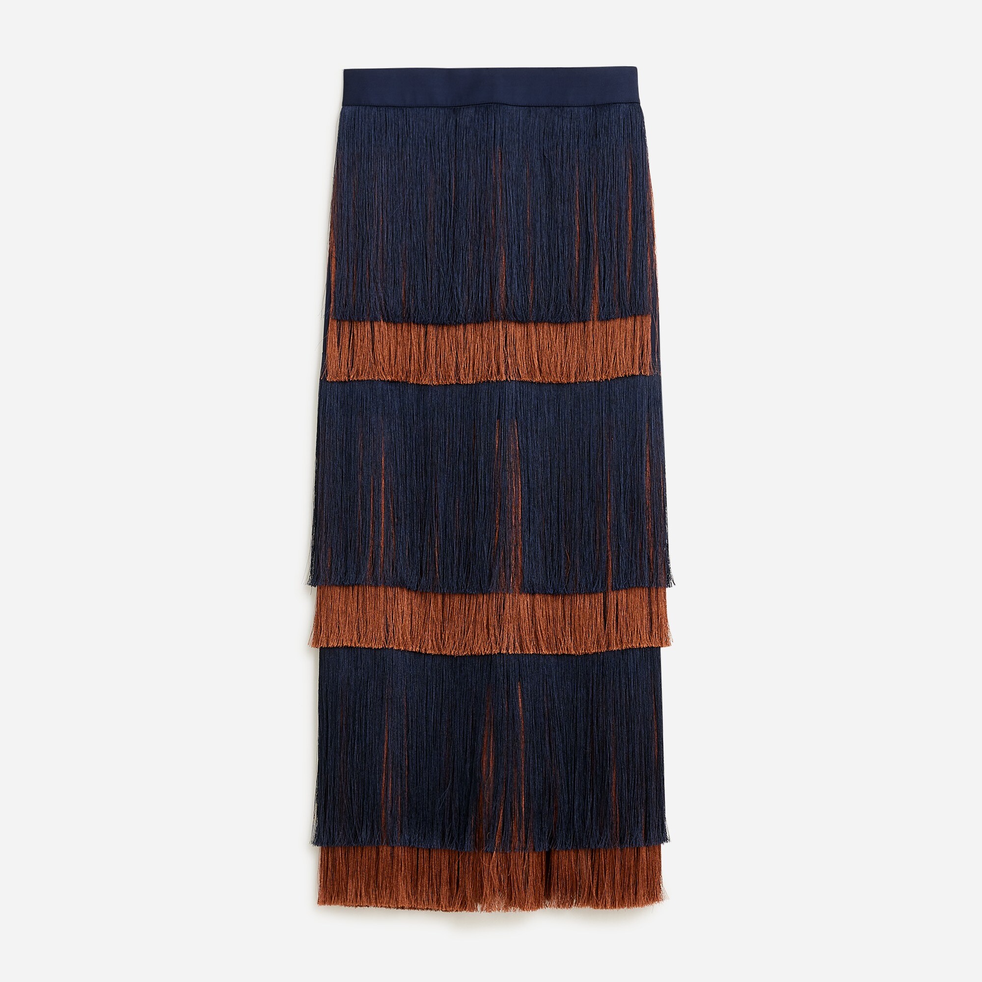Collection tiered fringe skirt