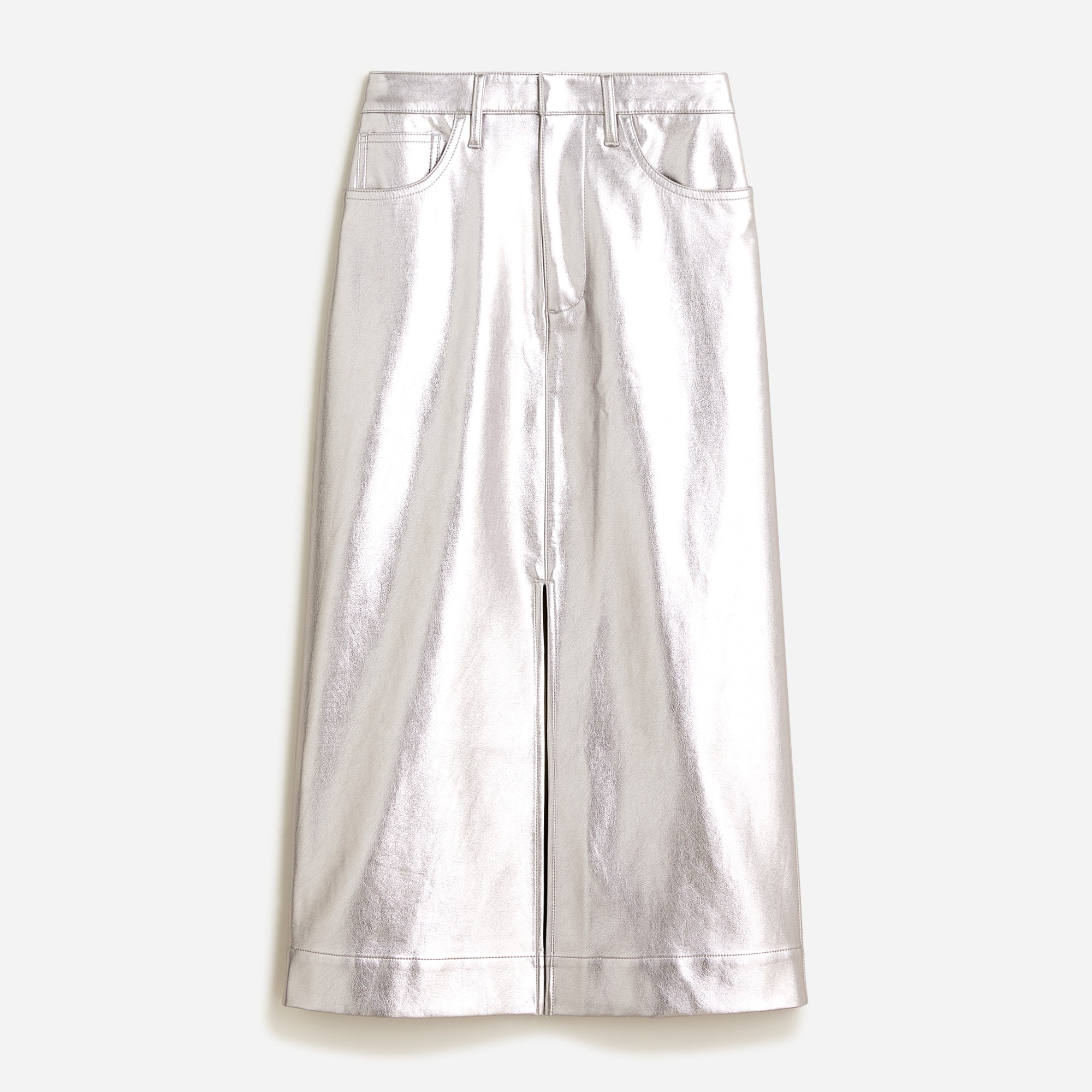 J.Crew Long Skirt In Metallic Faux Leather For Women