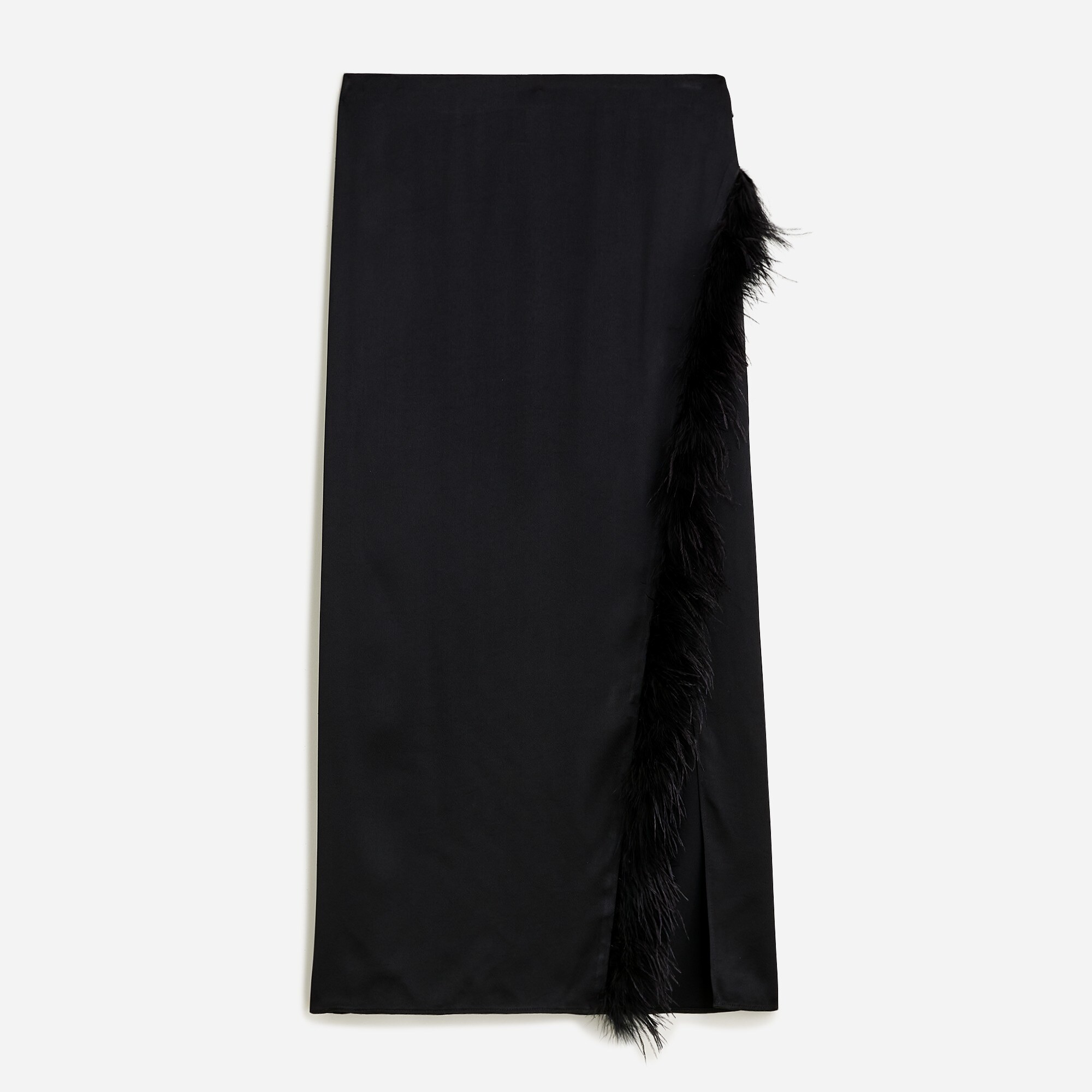  Collection feather-trim wrap skirt