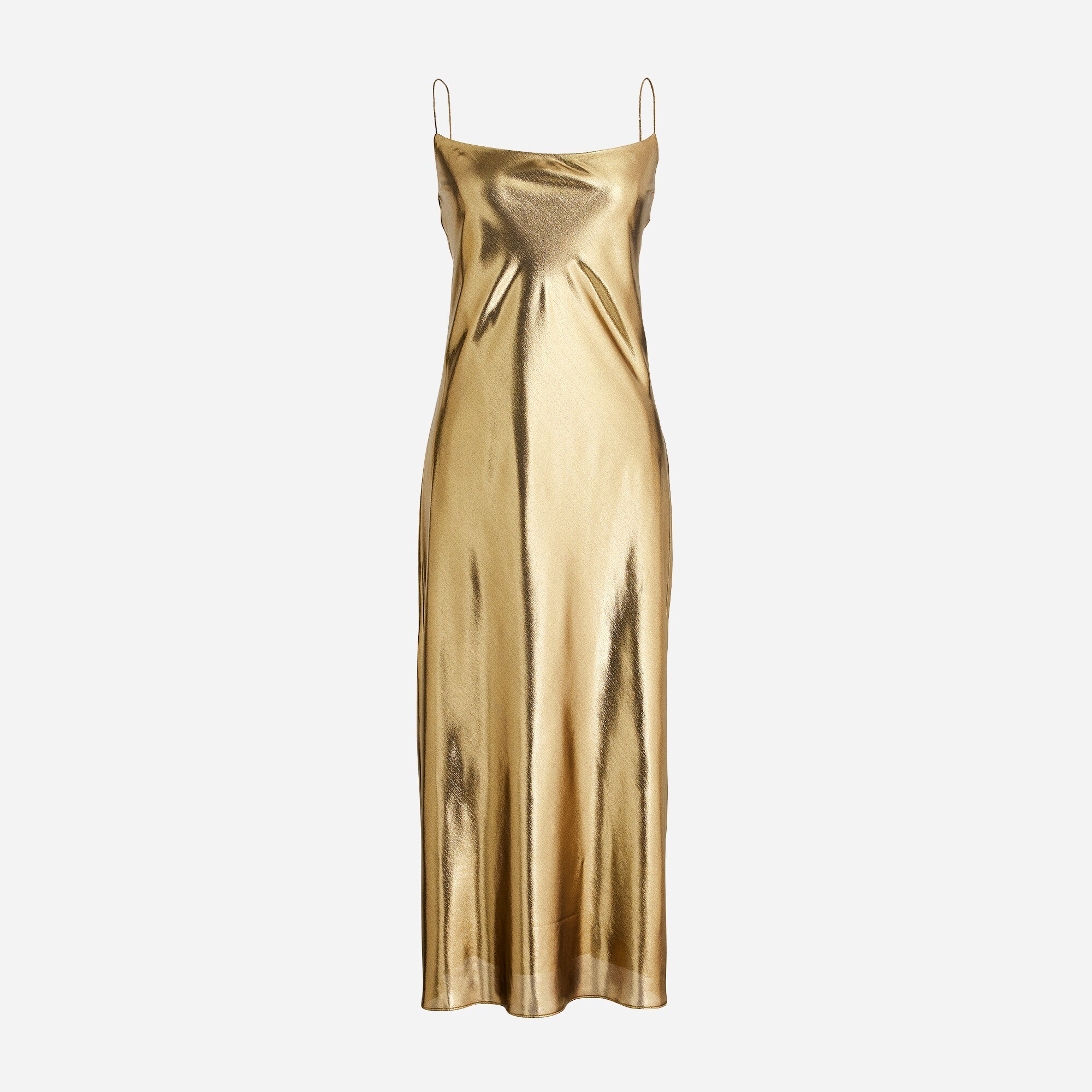 J.Crew Gwyneth Slip Dress In Gold Lame For Women