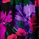 Long-sleeve chiffon midi dress in watercolor floral BLACK 