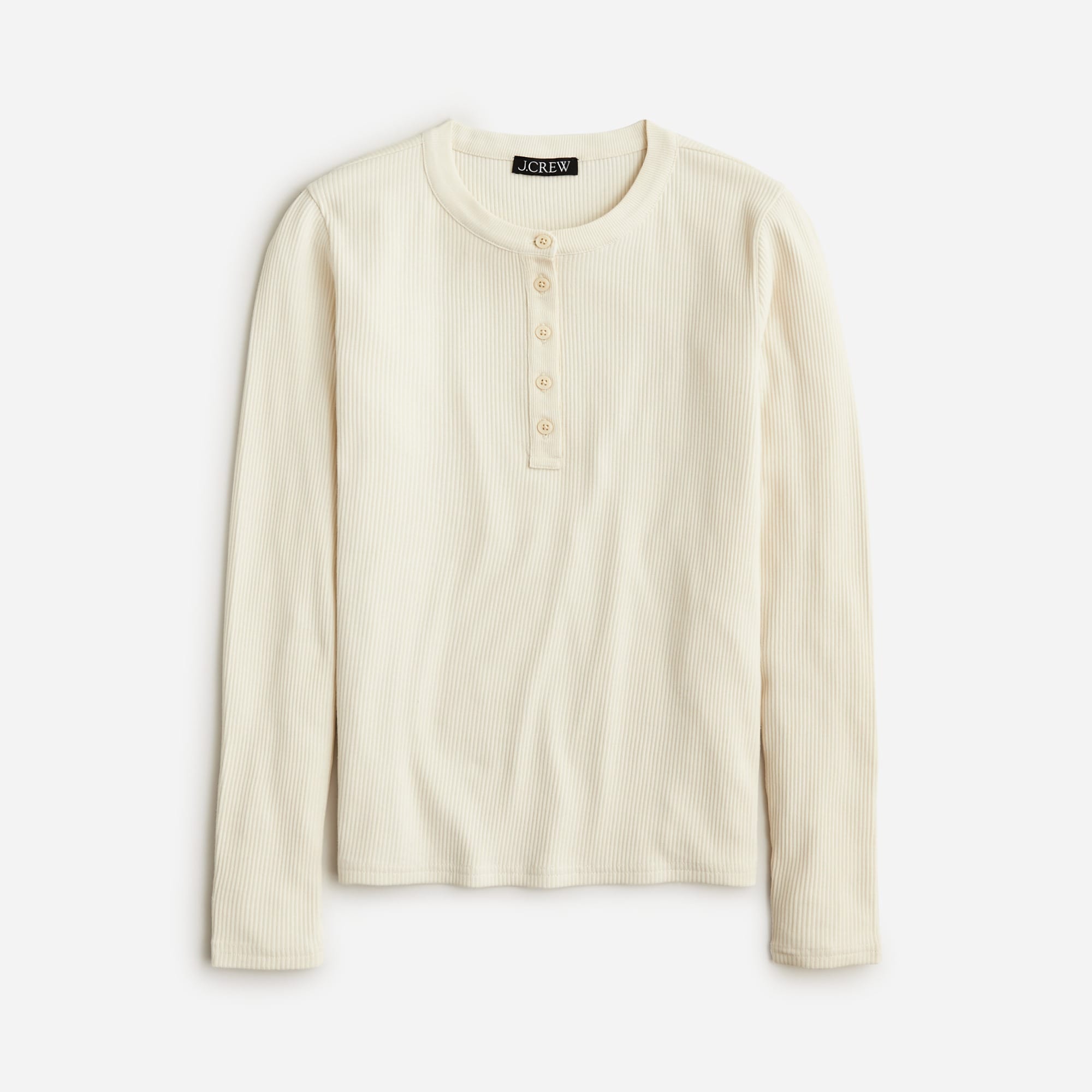 J.Crew: Vintage Rib Long-sleeve Henley T-shirt For Women