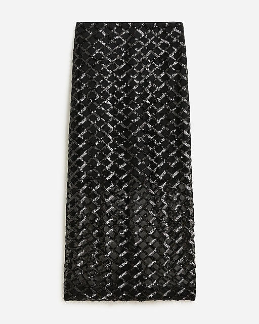  Lattice sequin pencil skirt