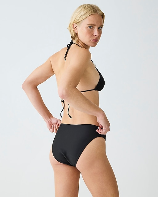 womens Ribbed high-rise cheeky bikini bottom