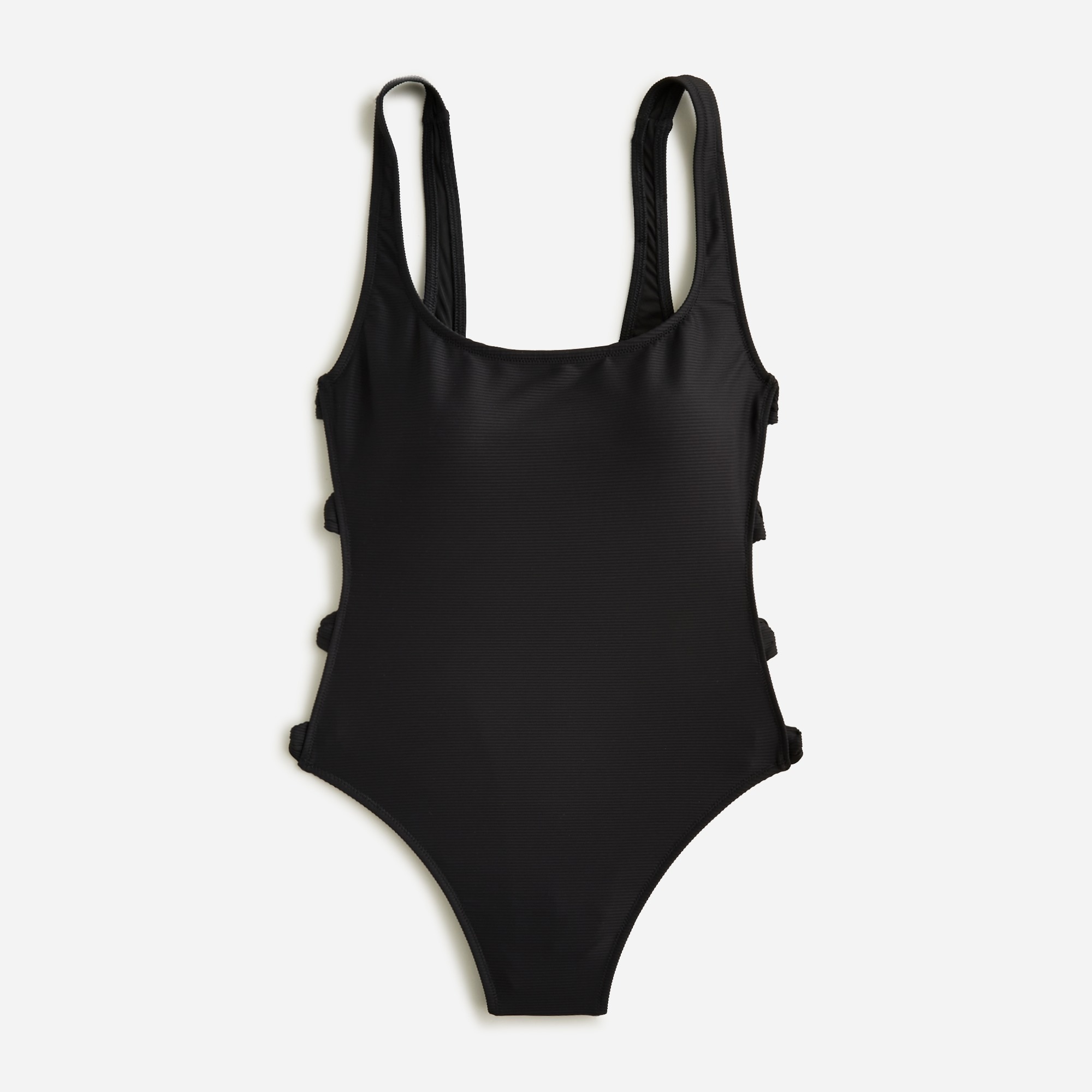  Ribbed side-bow one-piece swimsuit