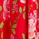 Cotton voile rosette plunge dress in peony vines FESTIVAL RED